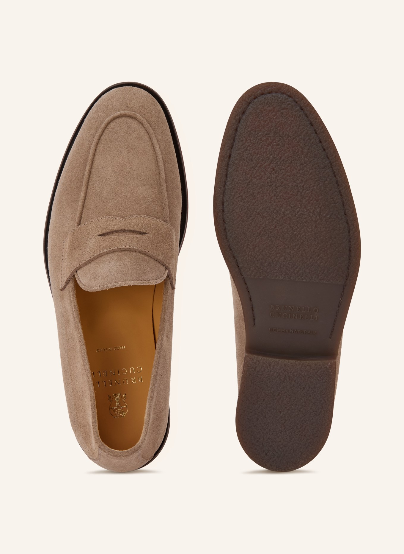 BRUNELLO CUCINELLI Penny loafer: LIGHT GRAY