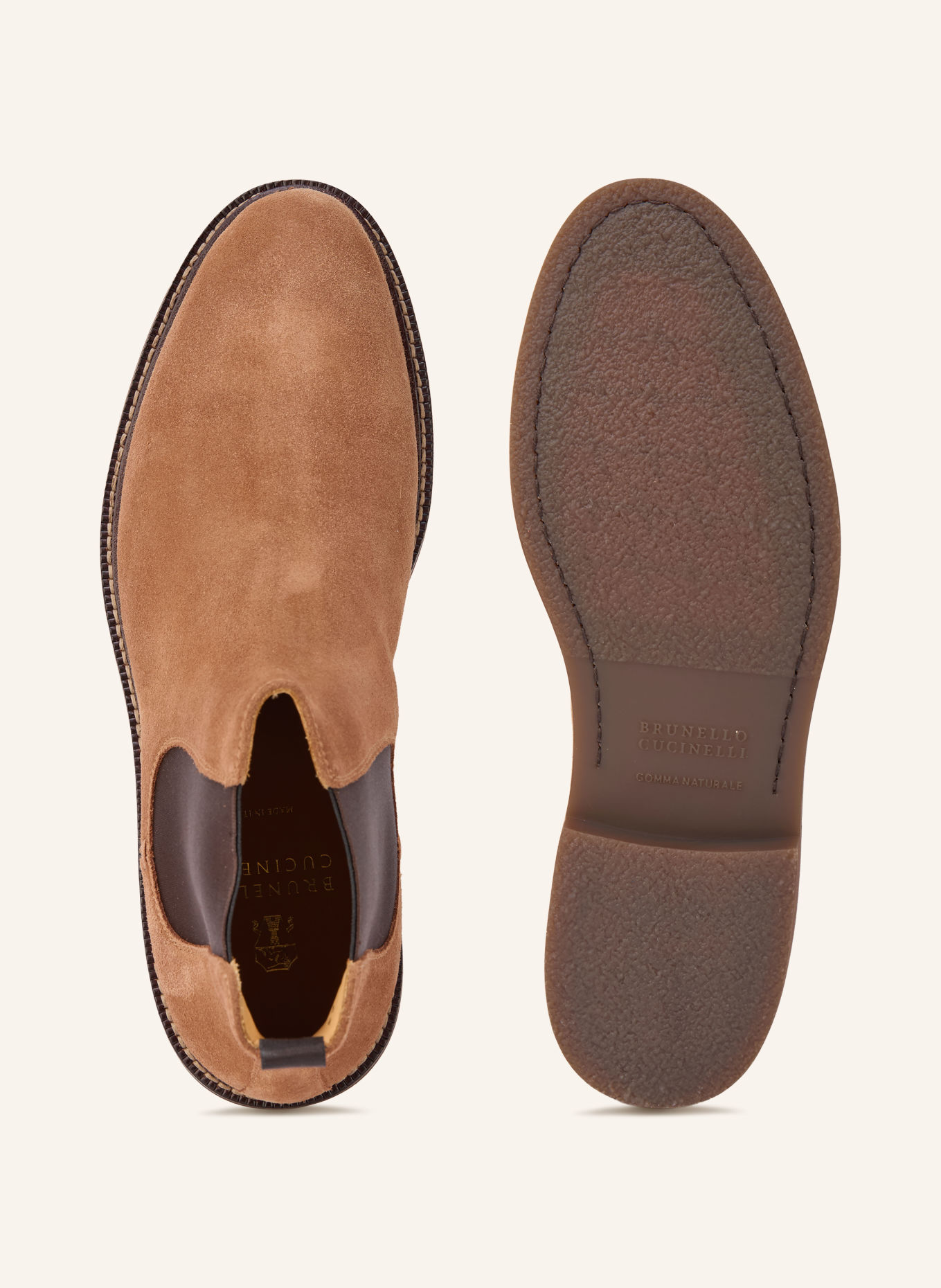 BRUNELLO CUCINELLI Chelsea boots: LICHTBRUIN / MARRON FONCÉ