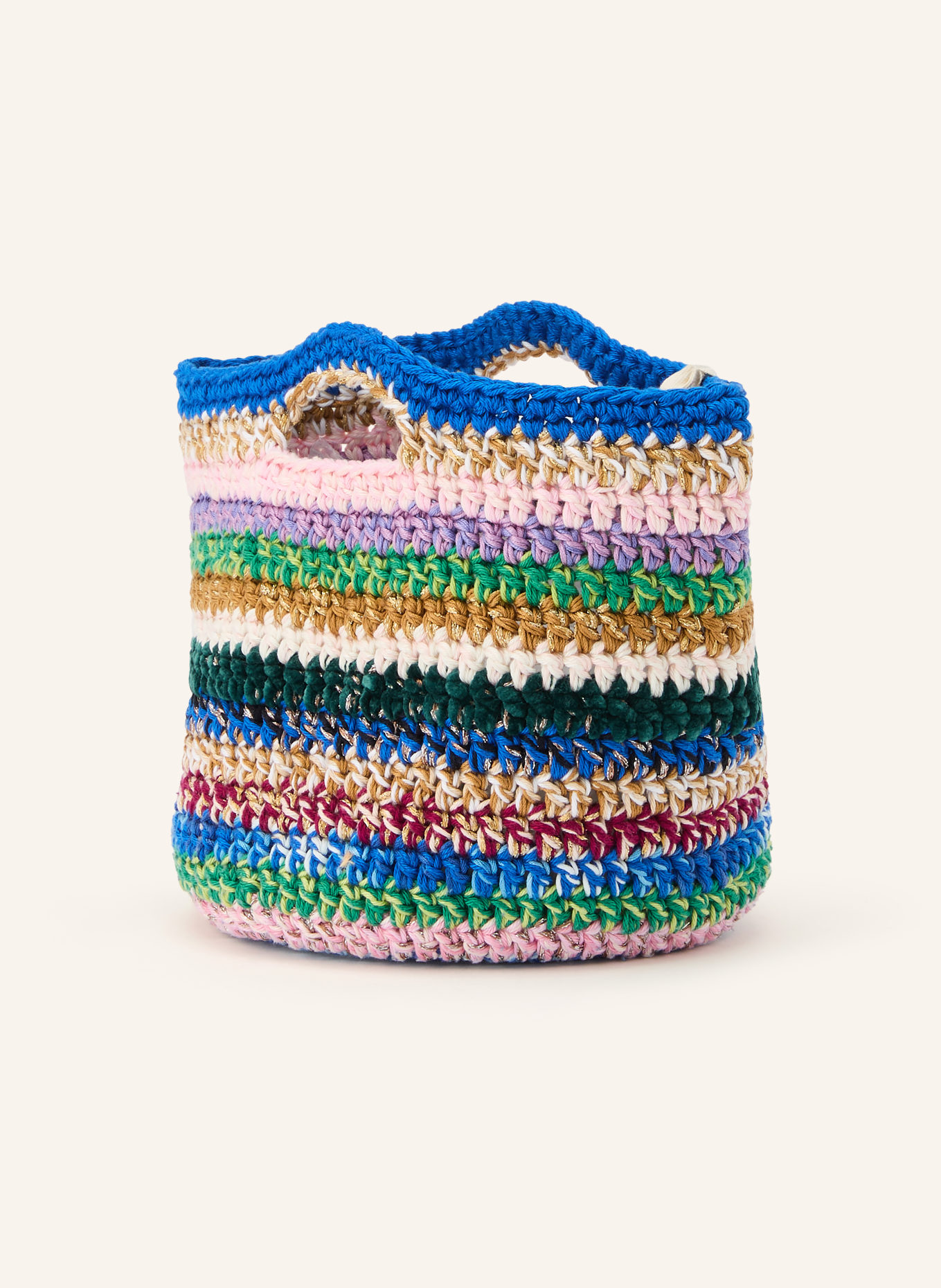 ULTRAVIOLHAT Handtasche RVIERA mit Glitzergarn: BLAU / GRÜN / WEISS