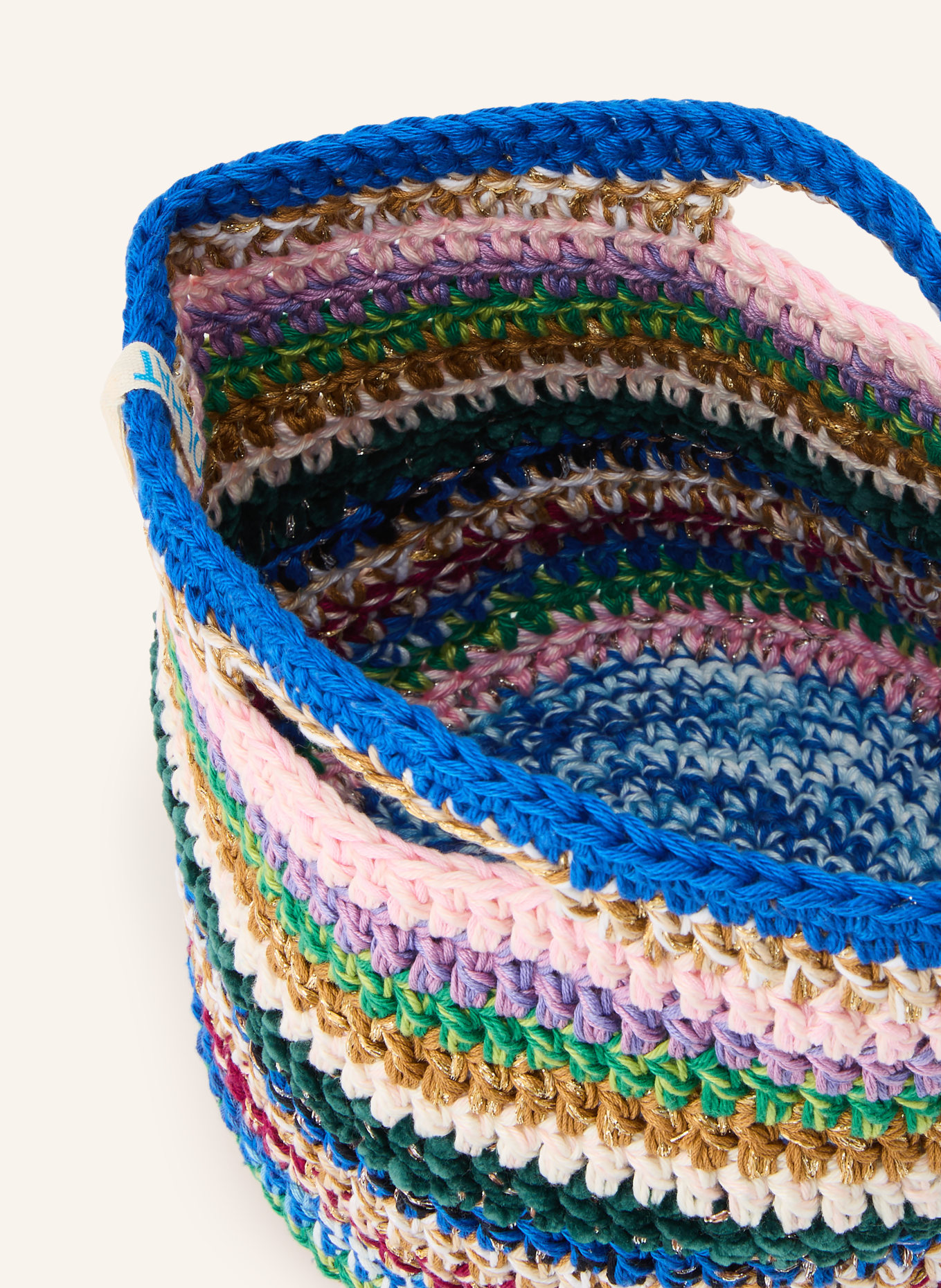 ULTRAVIOLHAT Handtasche RVIERA mit Glitzergarn: BLAU / GRÜN / WEISS