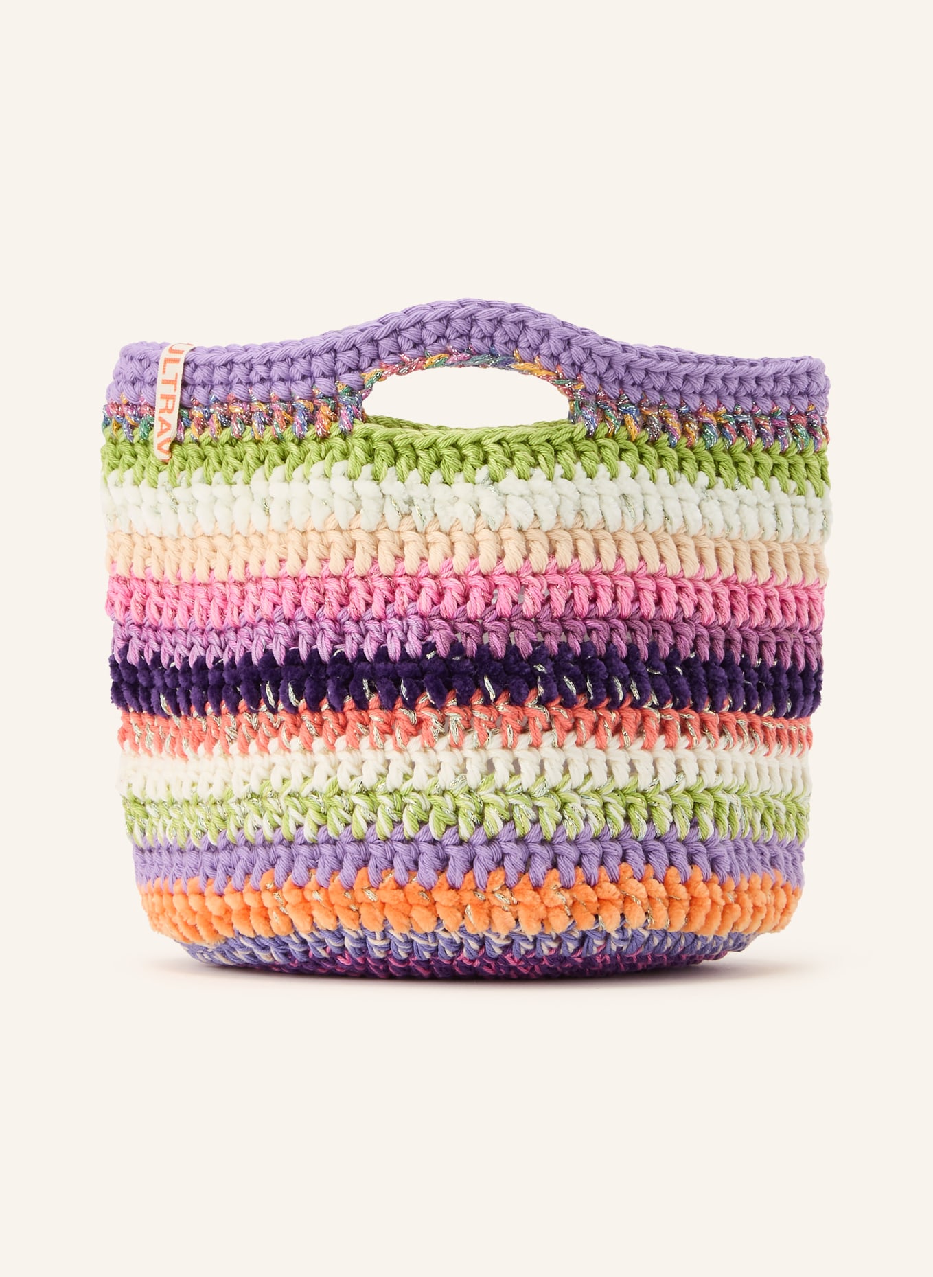 ULTRAVIOLHAT Handtasche RVIERA mit Glitzergarn: ROSA / LILA / WEISS