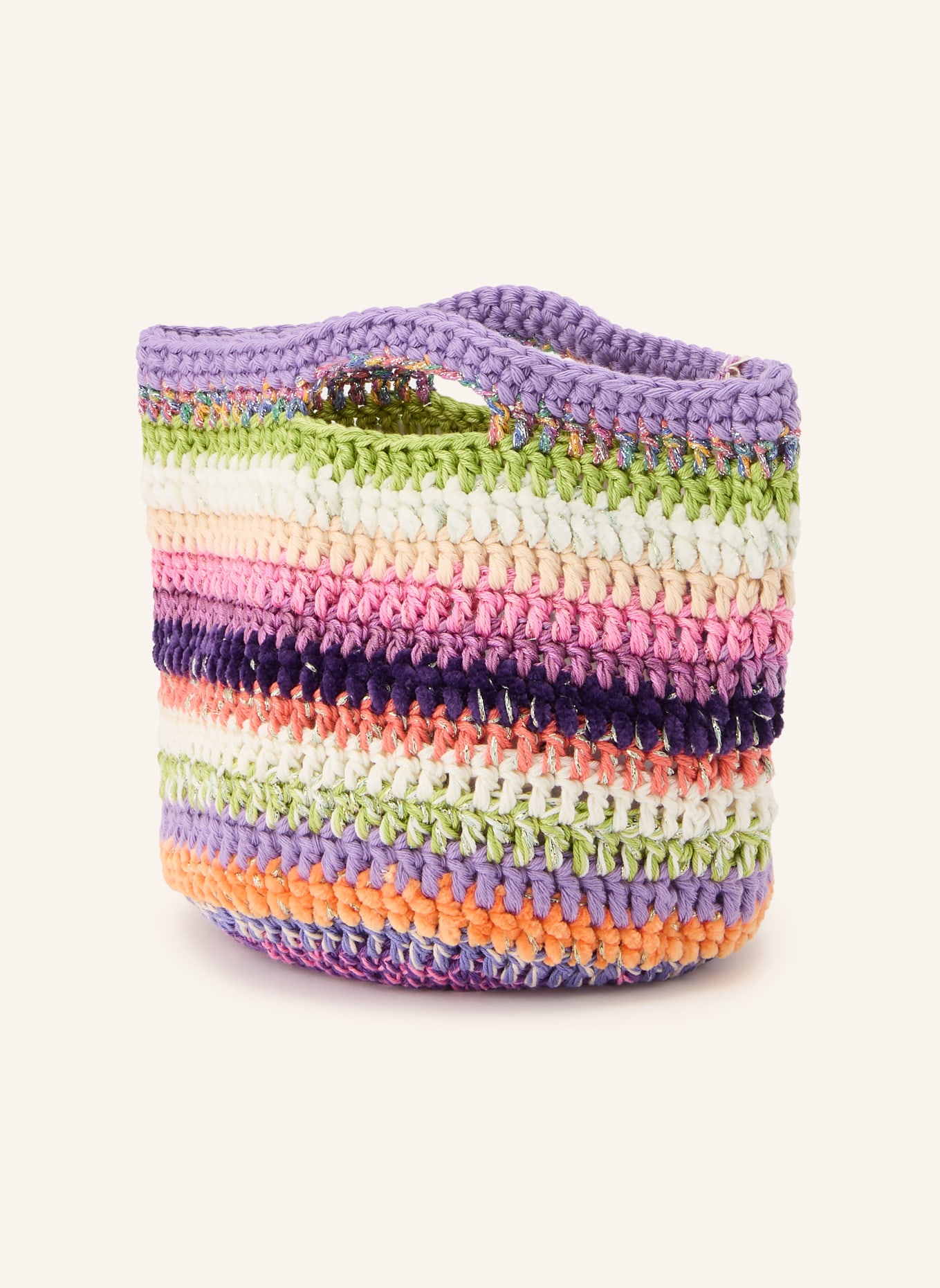 ULTRAVIOLHAT Handtasche RVIERA mit Glitzergarn: ROSA / LILA / WEISS