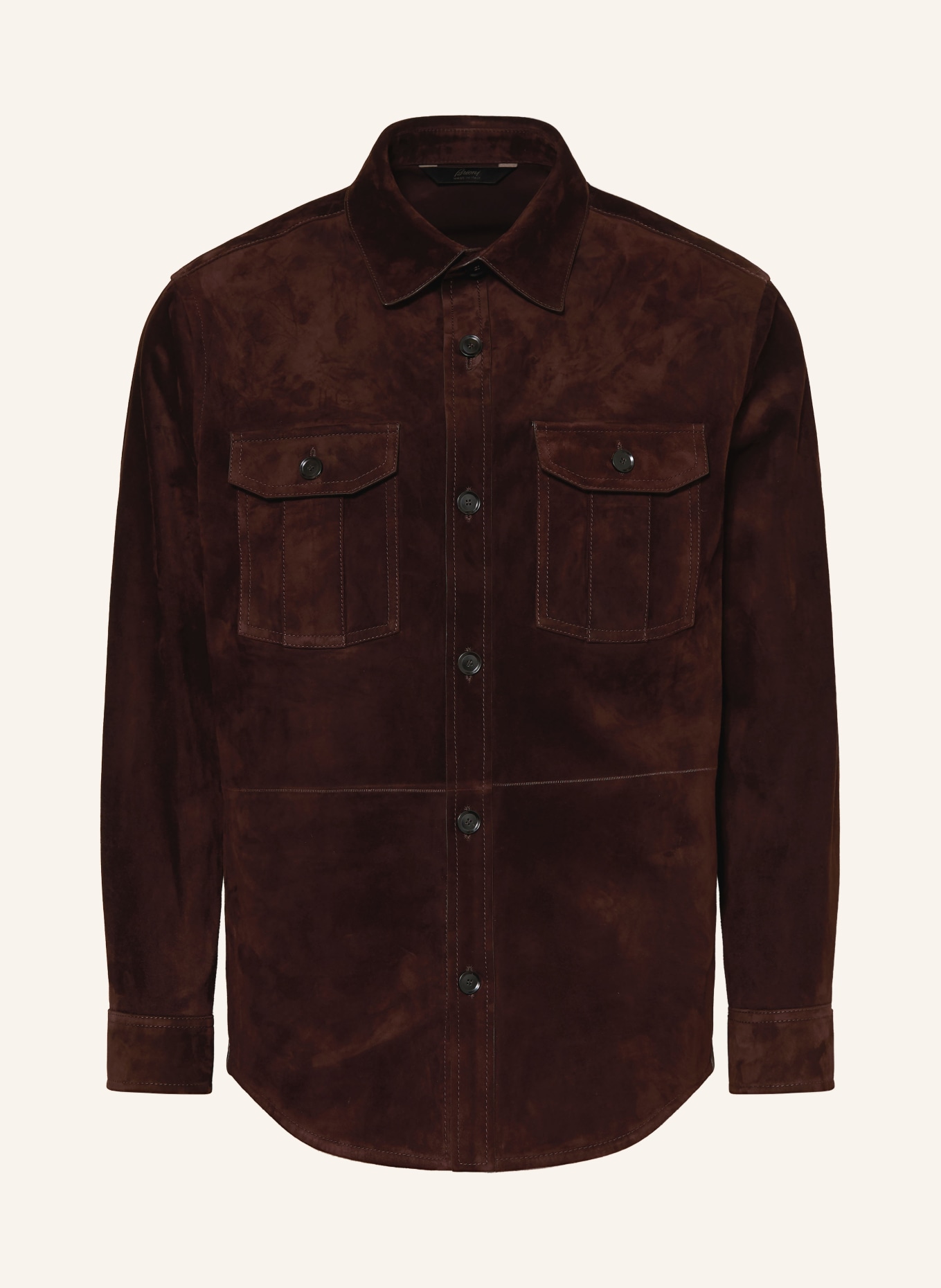 Brioni Surveste en cuir VAGABOND: MARRON FONCÉ