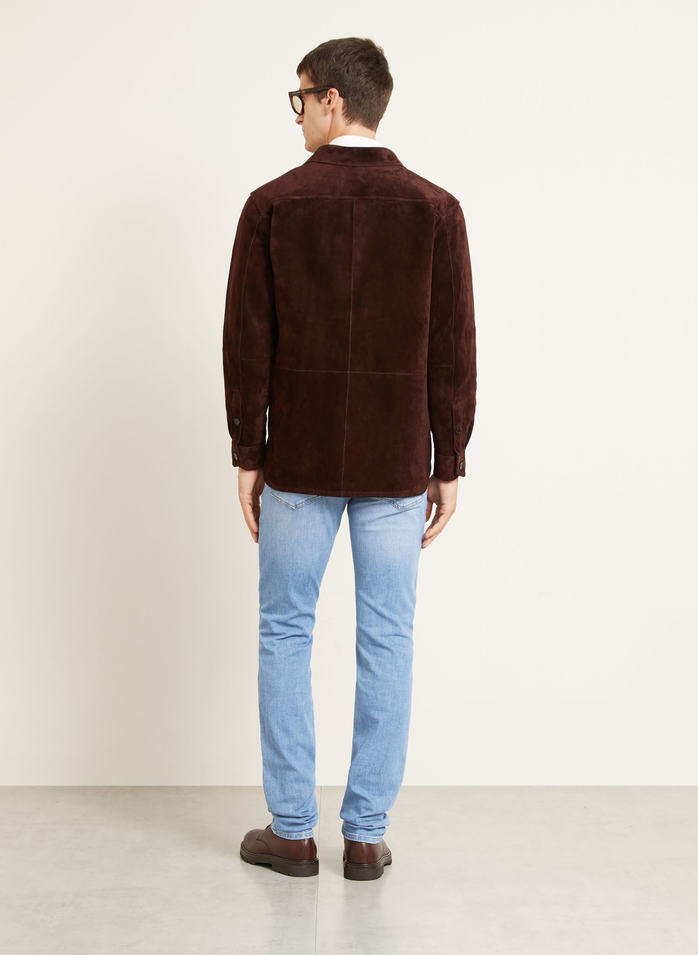 Brioni Surveste en cuir VAGABOND: MARRON FONCÉ