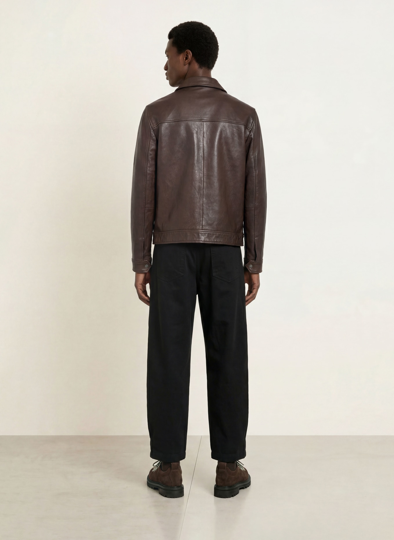 ALLSAINTS NATES Leather Jacket: DARK BROWN