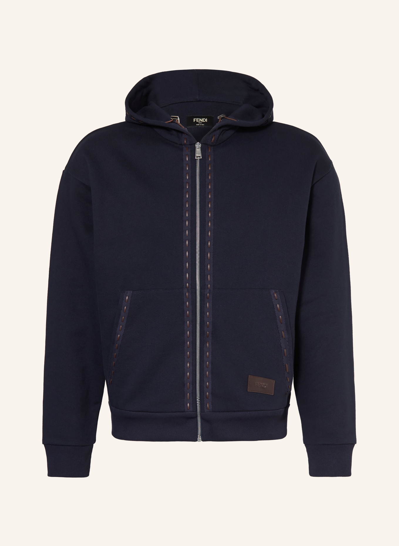 FENDI Sweatjacke: DUNKELBLAU / DUNKELBRAUN