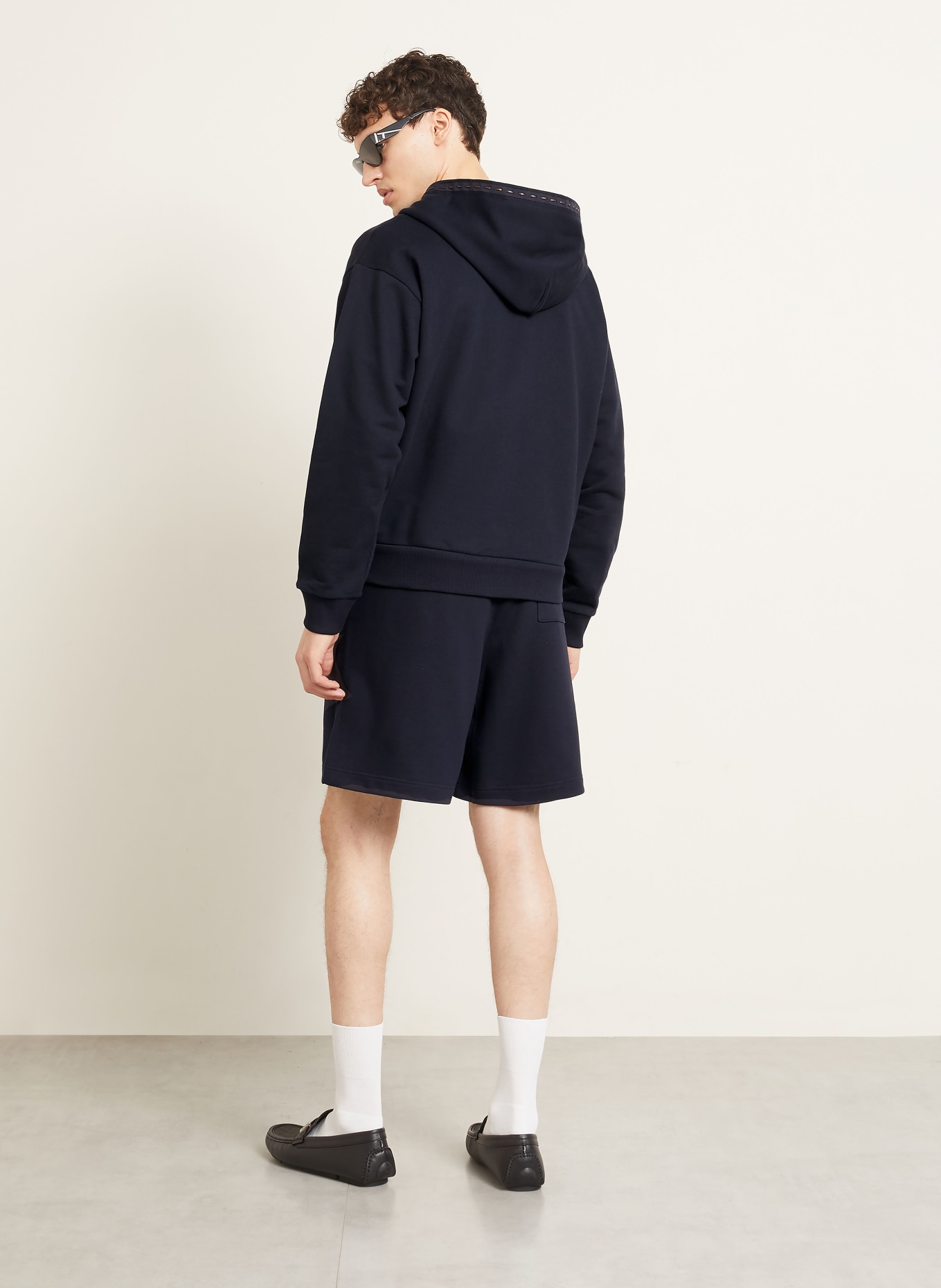 FENDI Sweatjacke: DUNKELBLAU / DUNKELBRAUN