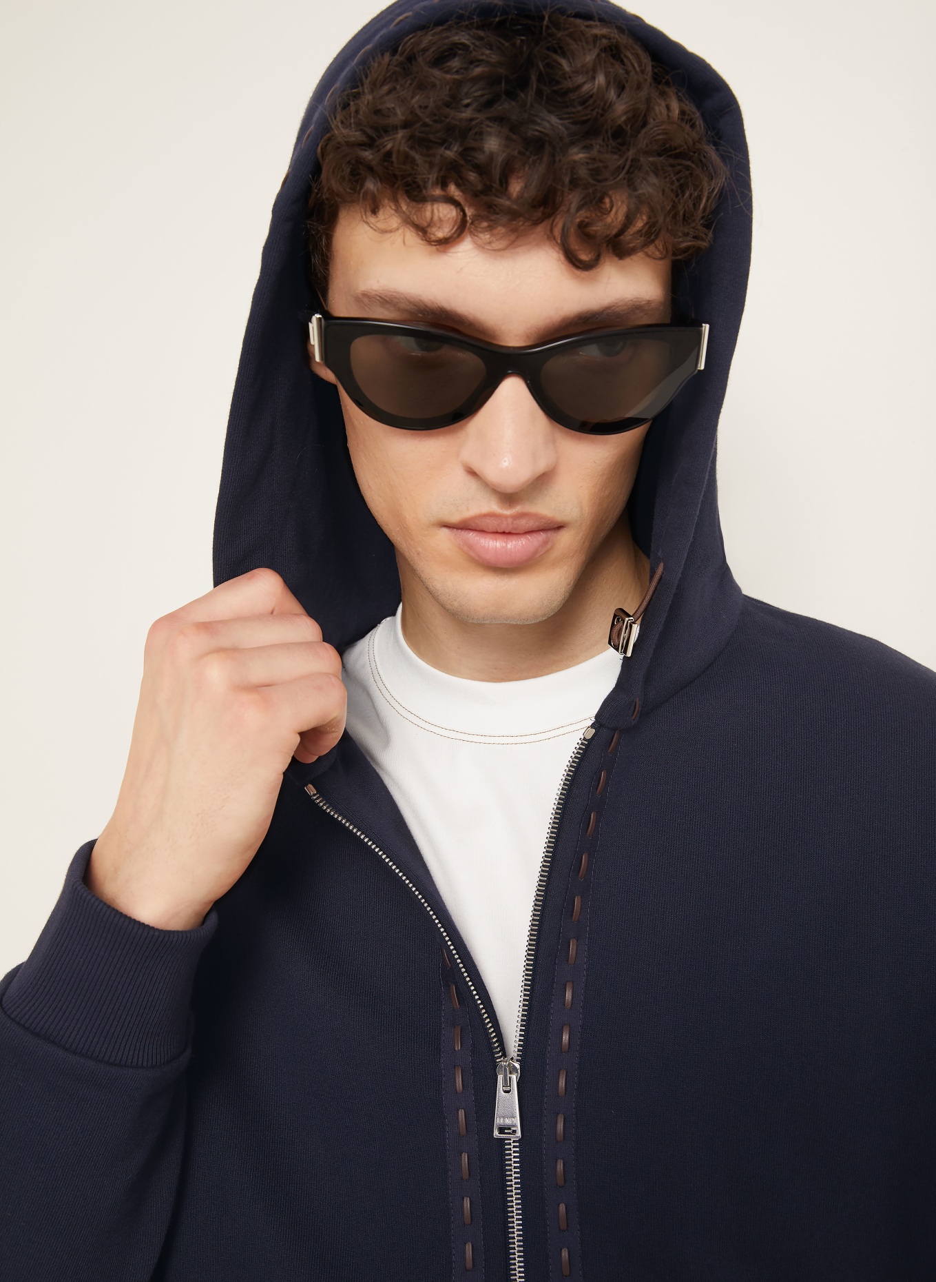 FENDI Sweatjacke: DUNKELBLAU / DUNKELBRAUN