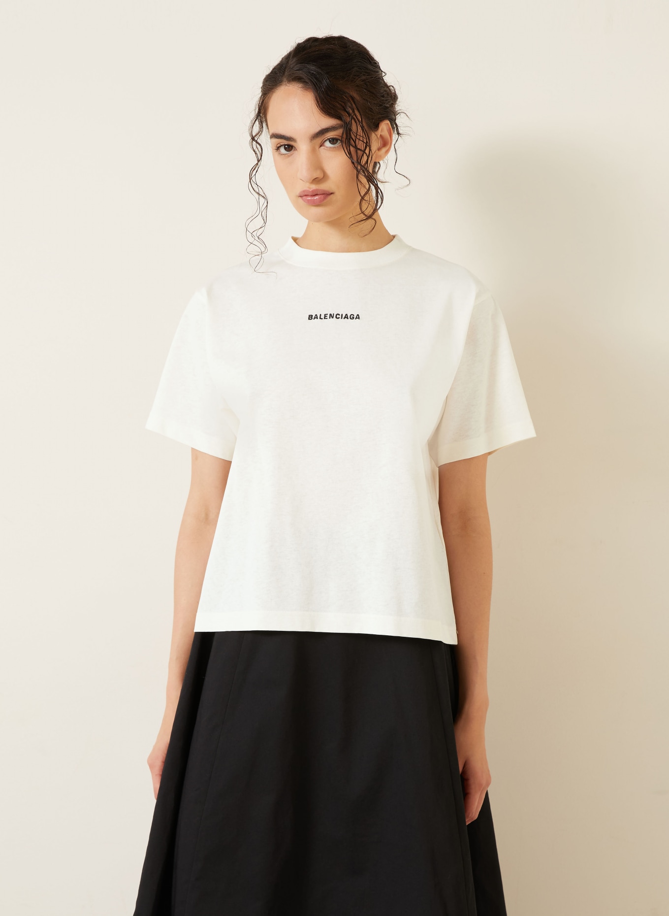 BALENCIAGA T-Shirt: CREME / SCHWARZ