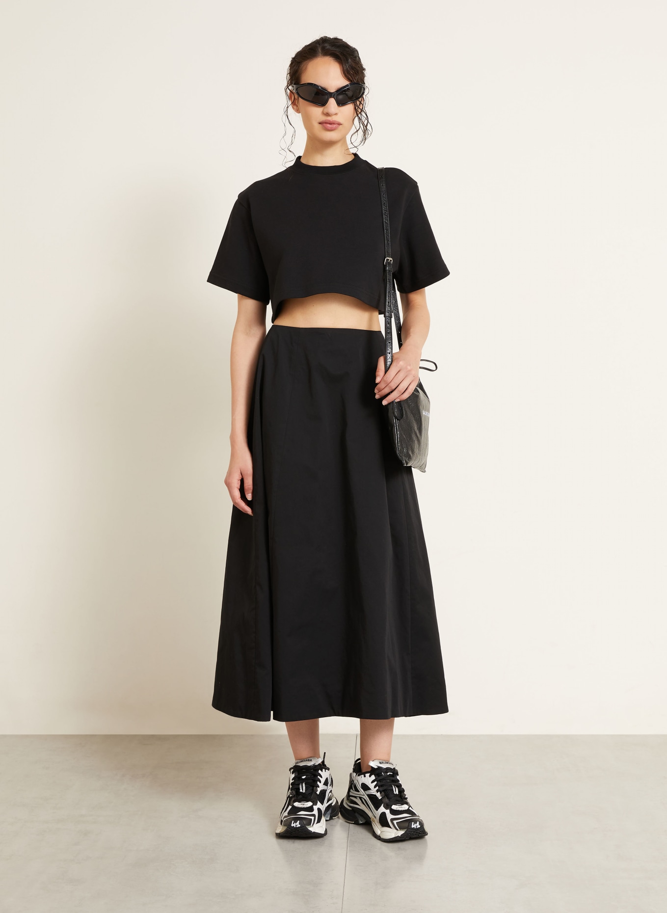 BALENCIAGA Cropped-Shirt: SCHWARZ