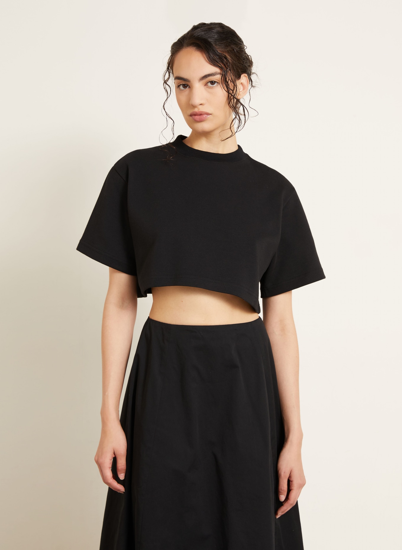 BALENCIAGA Cropped-Shirt: SCHWARZ