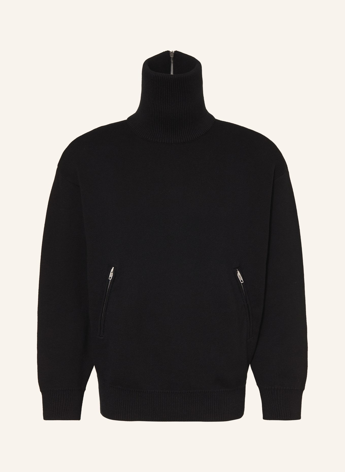 BALENCIAGA Half-zip sweater back-to-front: BLACK
