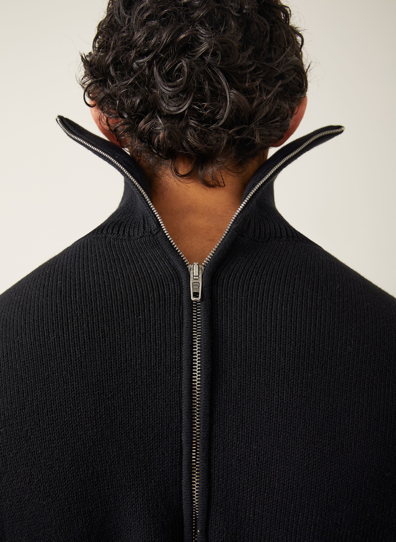 BALENCIAGA Half-zip sweater back-to-front: BLACK