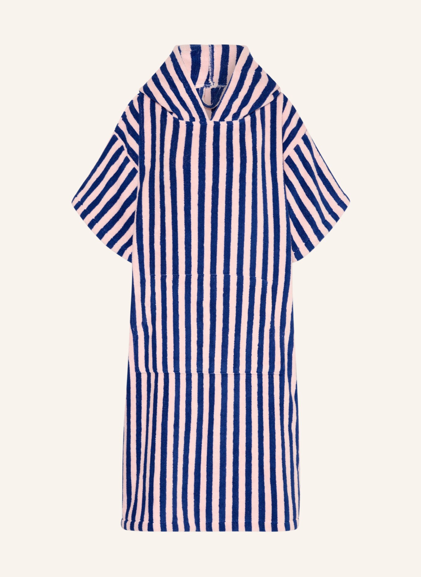 BONGUSTA Unisex-Poncho NARAM met capuchon: BLAUW / ROSE CLAIR