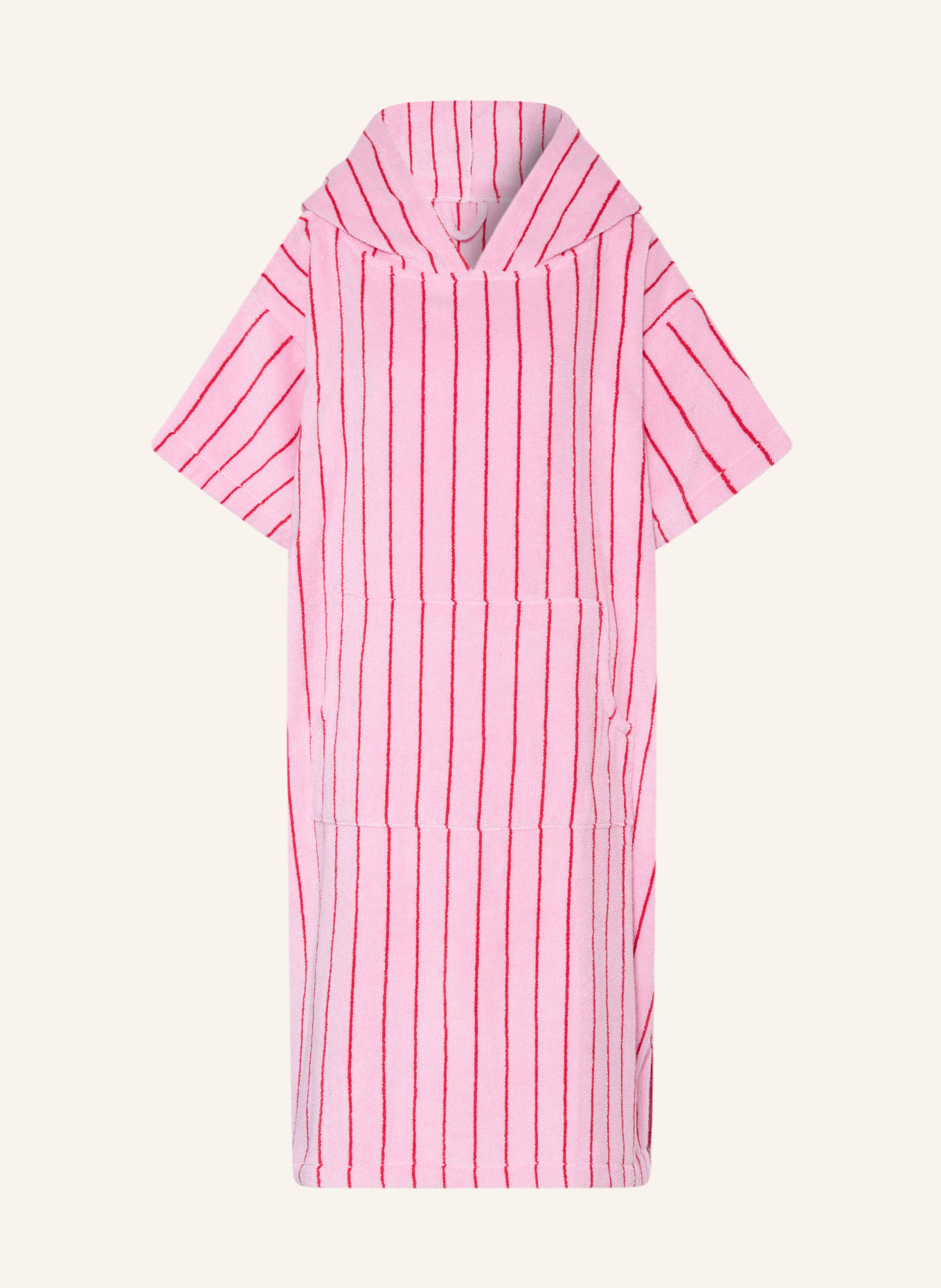 BONGUSTA Poncho unisexe NARAM avec capuche: ROSE / ROUGE