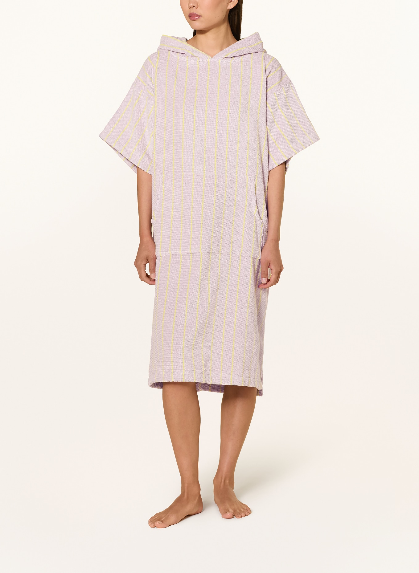 BONGUSTA Unisex-Poncho NARAM met capuchon: LICHTPAARS / GEEL