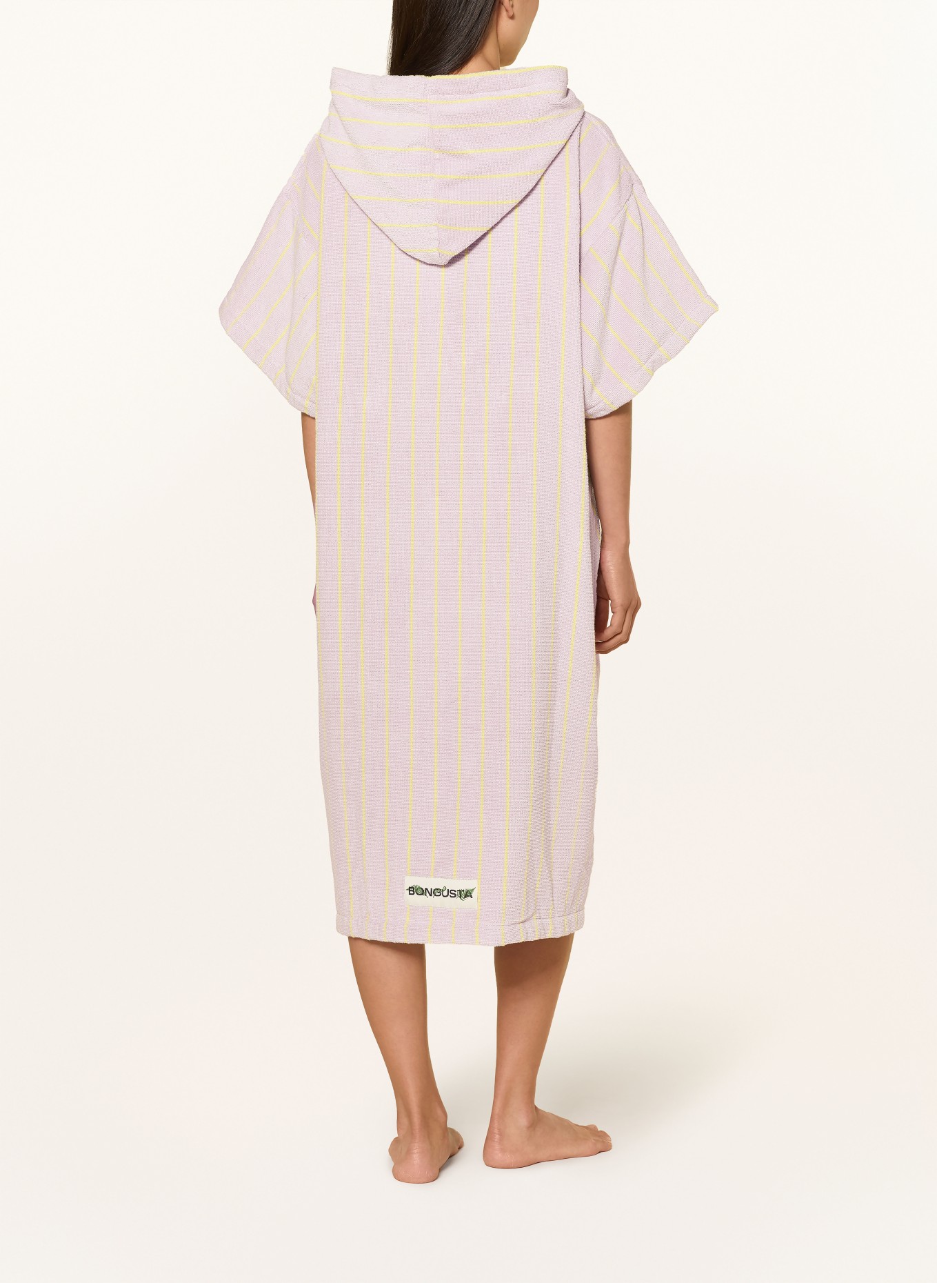 BONGUSTA Unisex-Poncho NARAM met capuchon: LICHTPAARS / GEEL
