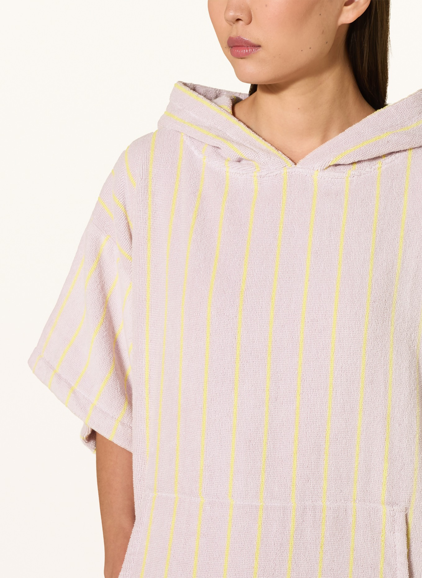 BONGUSTA Unisex-Poncho NARAM met capuchon: LICHTPAARS / GEEL