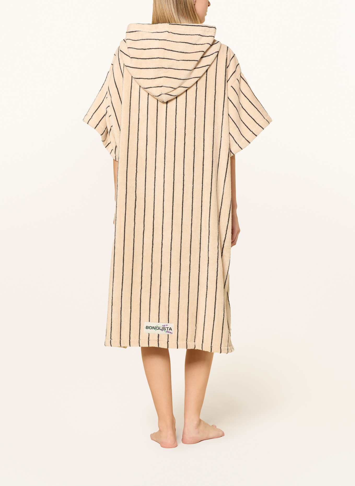 BONGUSTA Unisex-Poncho NARAM mit Kapuze: CREME / DUNKELBRAUN