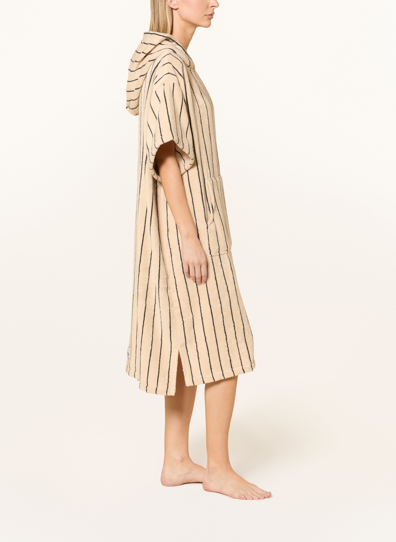 BONGUSTA Unisex-Poncho NARAM mit Kapuze: CREME / DUNKELBRAUN
