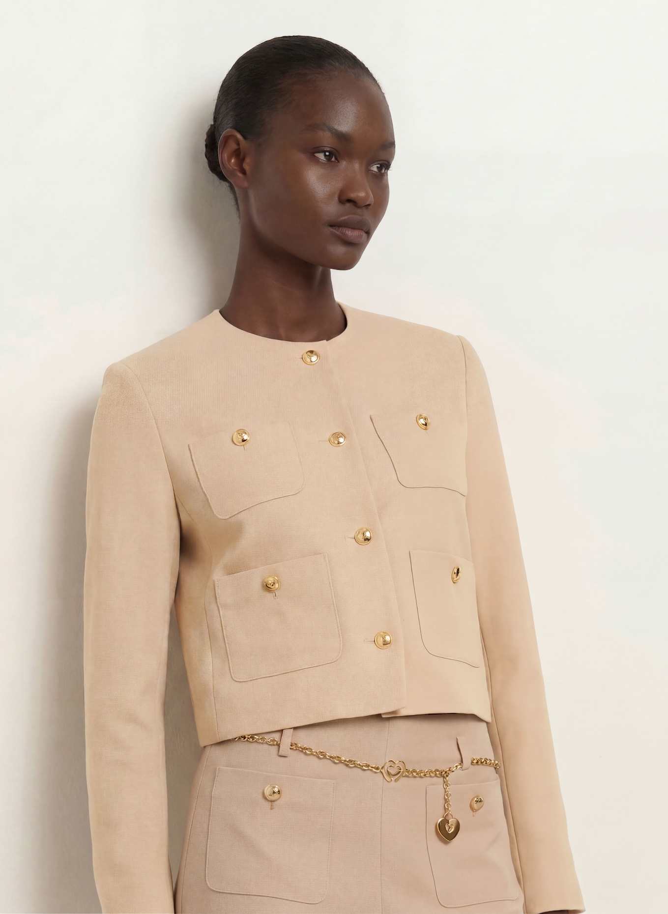 maje Kastenjacke: BEIGE
