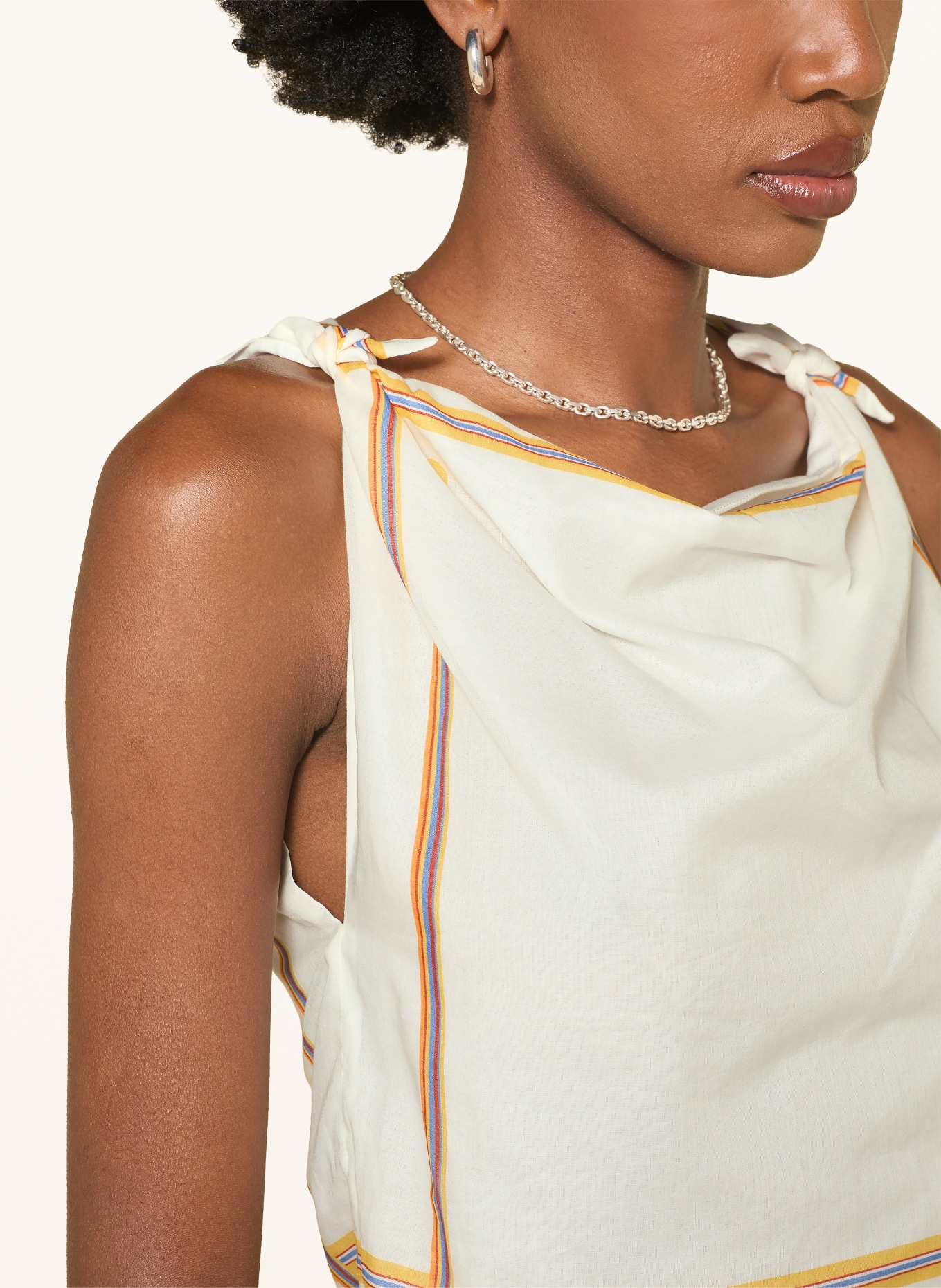 maje Cropped-Blusentop: CREME / GELB / BLAU
