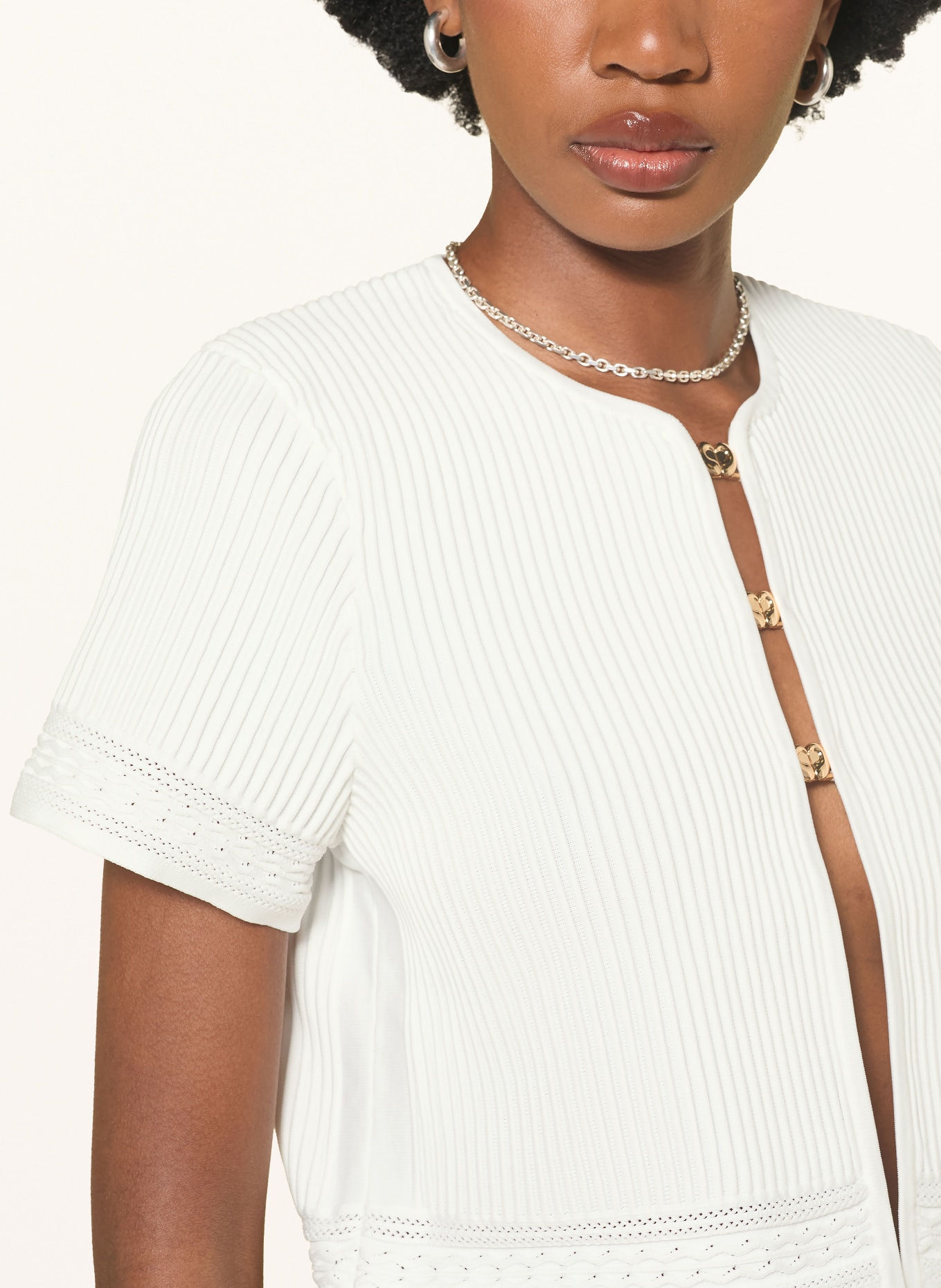 maje Cropped-Strickjacke: WEISS