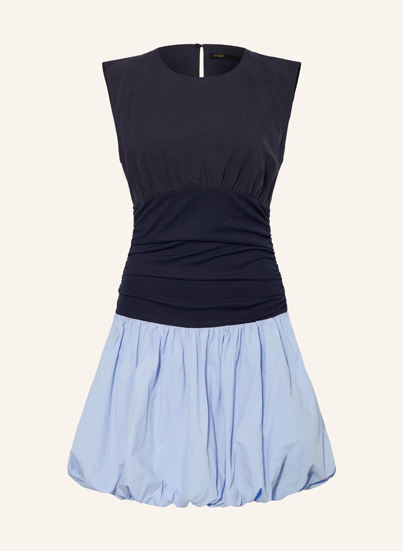 maje Kleid im Materialmix: DUNKELBLAU / HELLBLAU