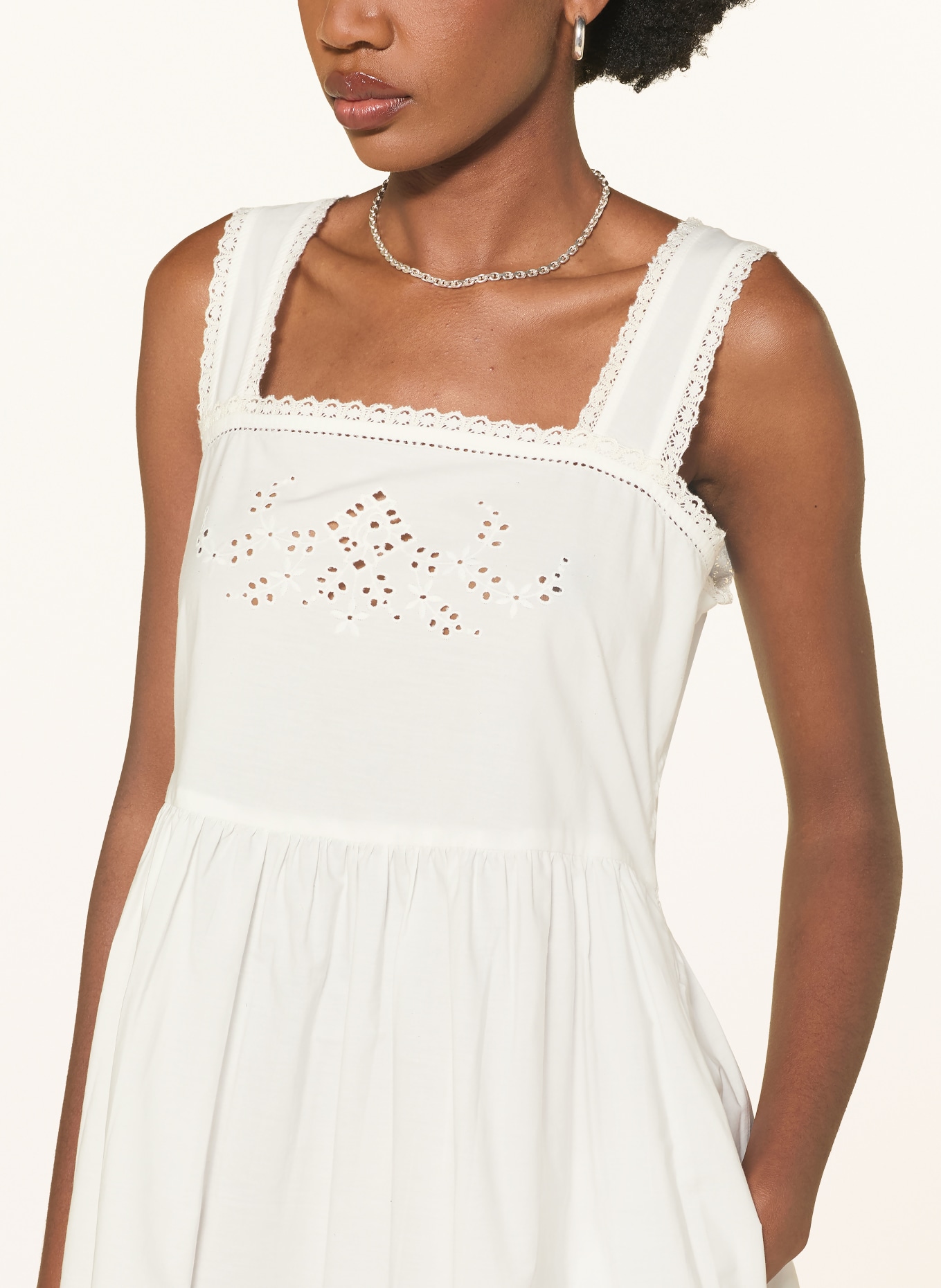 maje Kleid mit Spitze: WEISS