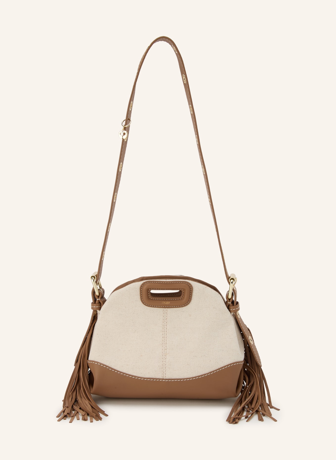 maje Handtasche: BRAUN / GOLD / CREME