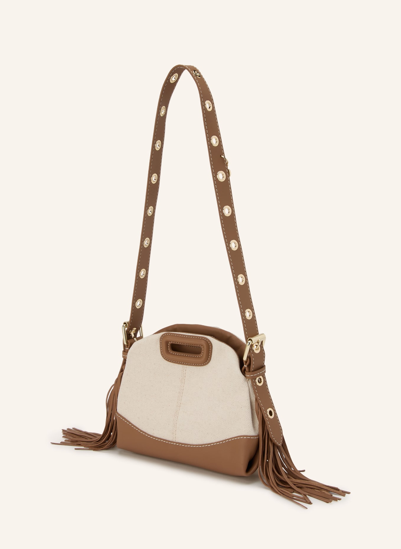 maje Handtasche: BRAUN / GOLD / CREME