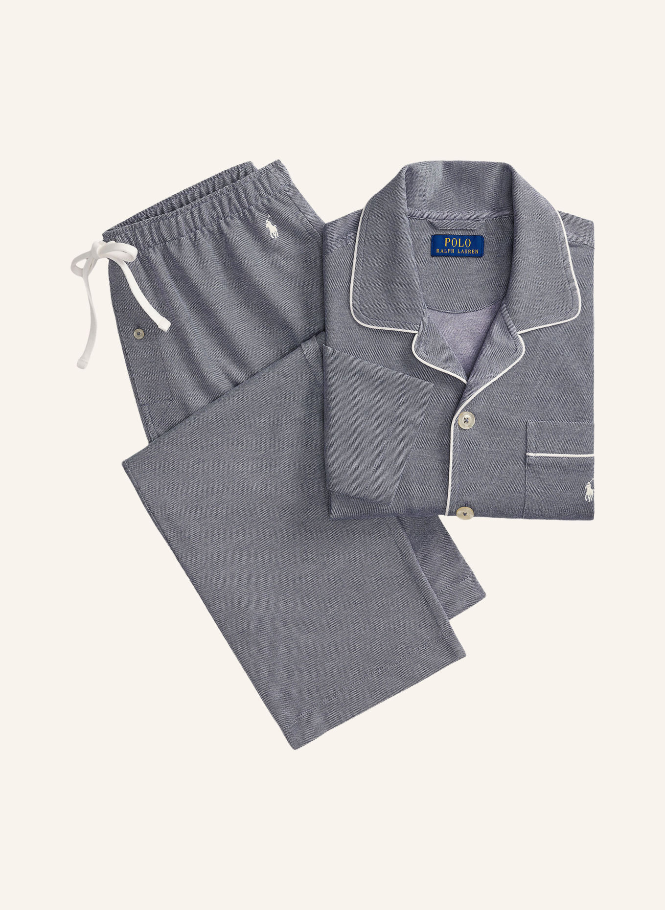 POLO RALPH LAUREN Pyžamo: TMAVĚ MODRÁ / BÍLÁ