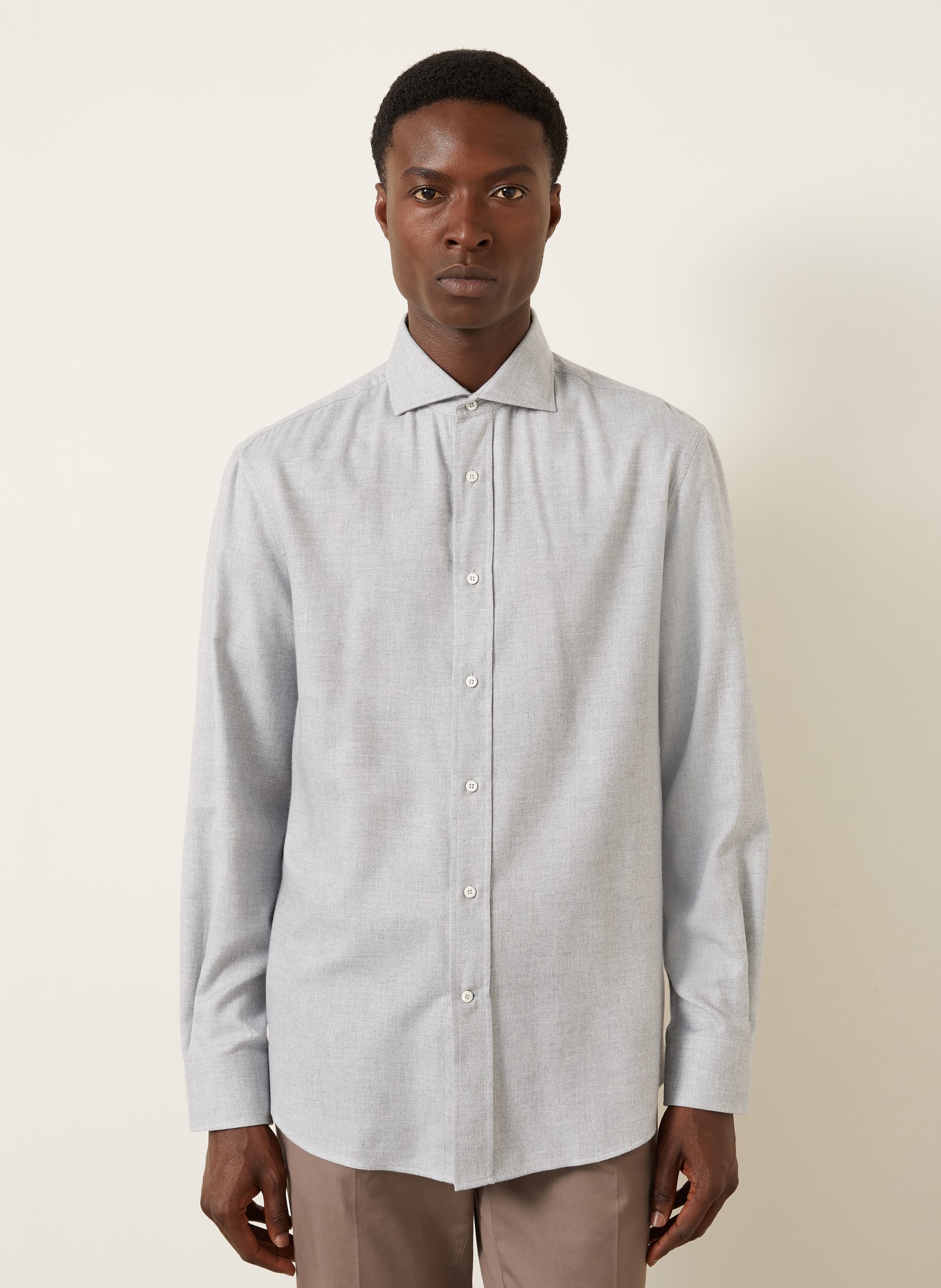 BRUNELLO CUCINELLI Košile Comfort Fit: SVĚTLE ŠEDÁ