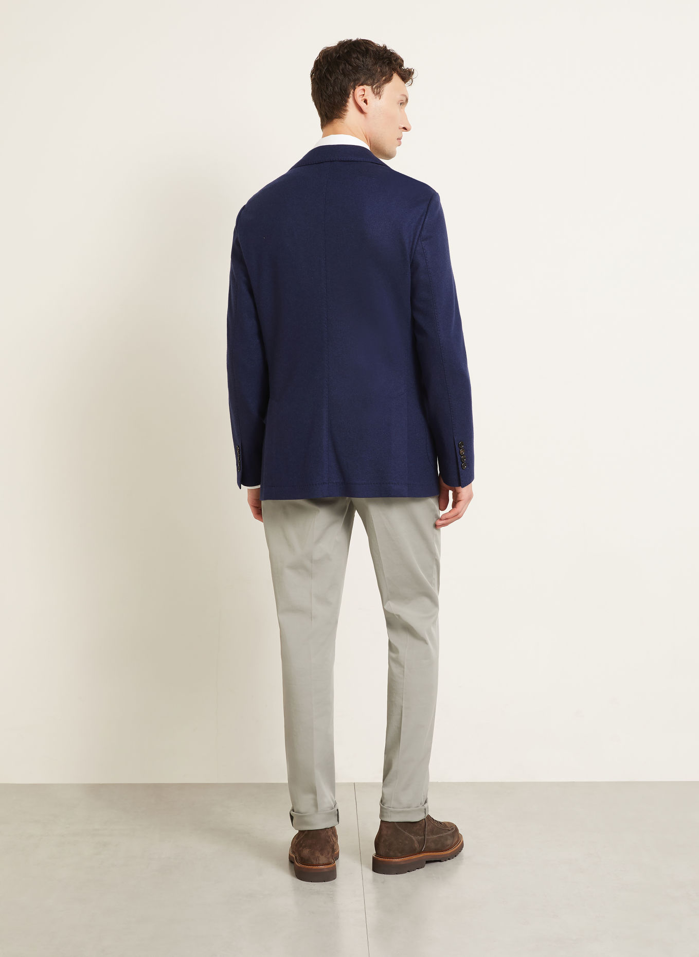 BRUNELLO CUCINELLI Slim fit kasjmier colbert: DONKERBLAUW