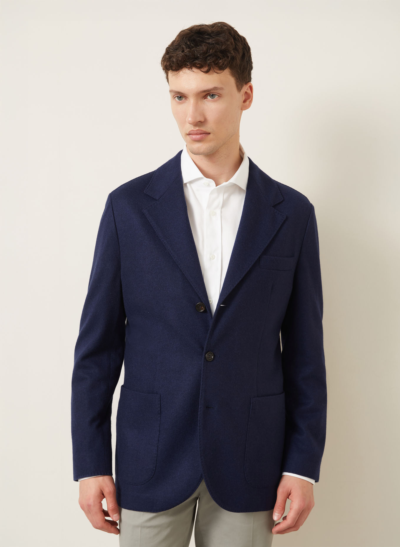 BRUNELLO CUCINELLI Slim fit kasjmier colbert: DONKERBLAUW