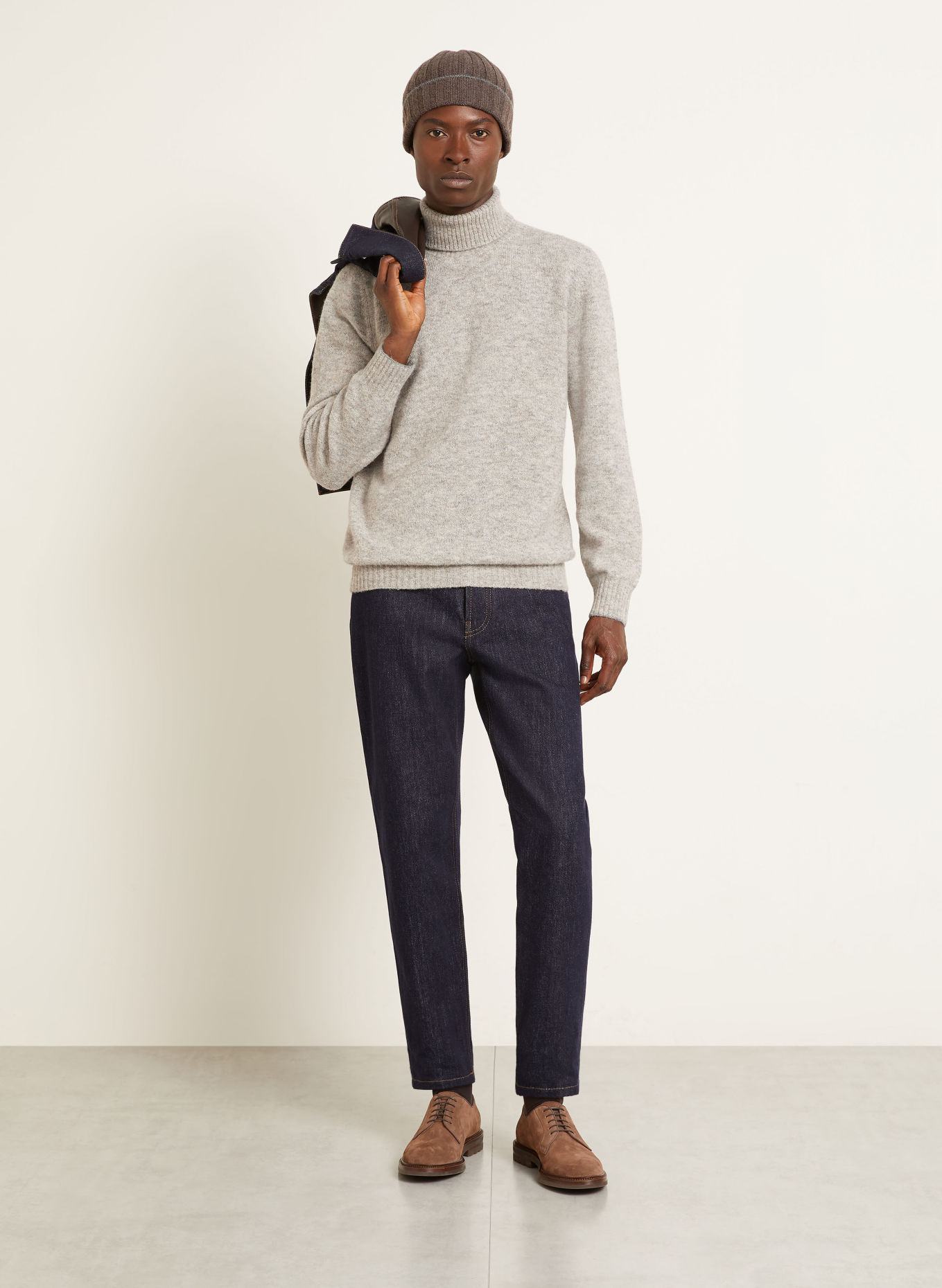 BRUNELLO CUCINELLI Pull à col roulé en alpaga: GRIS