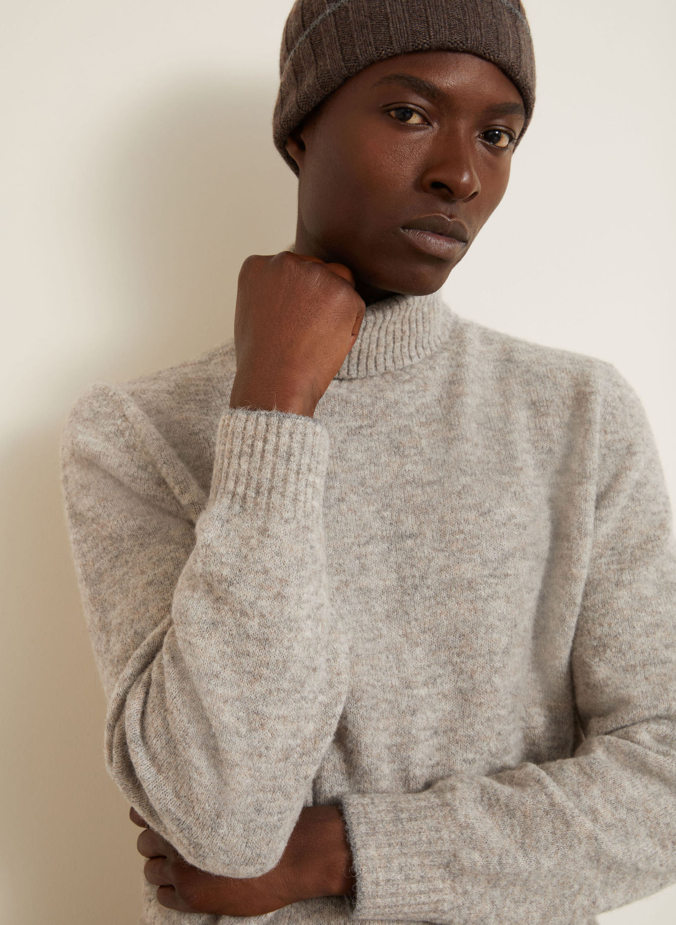BRUNELLO CUCINELLI Pull à col roulé en alpaga: GRIS