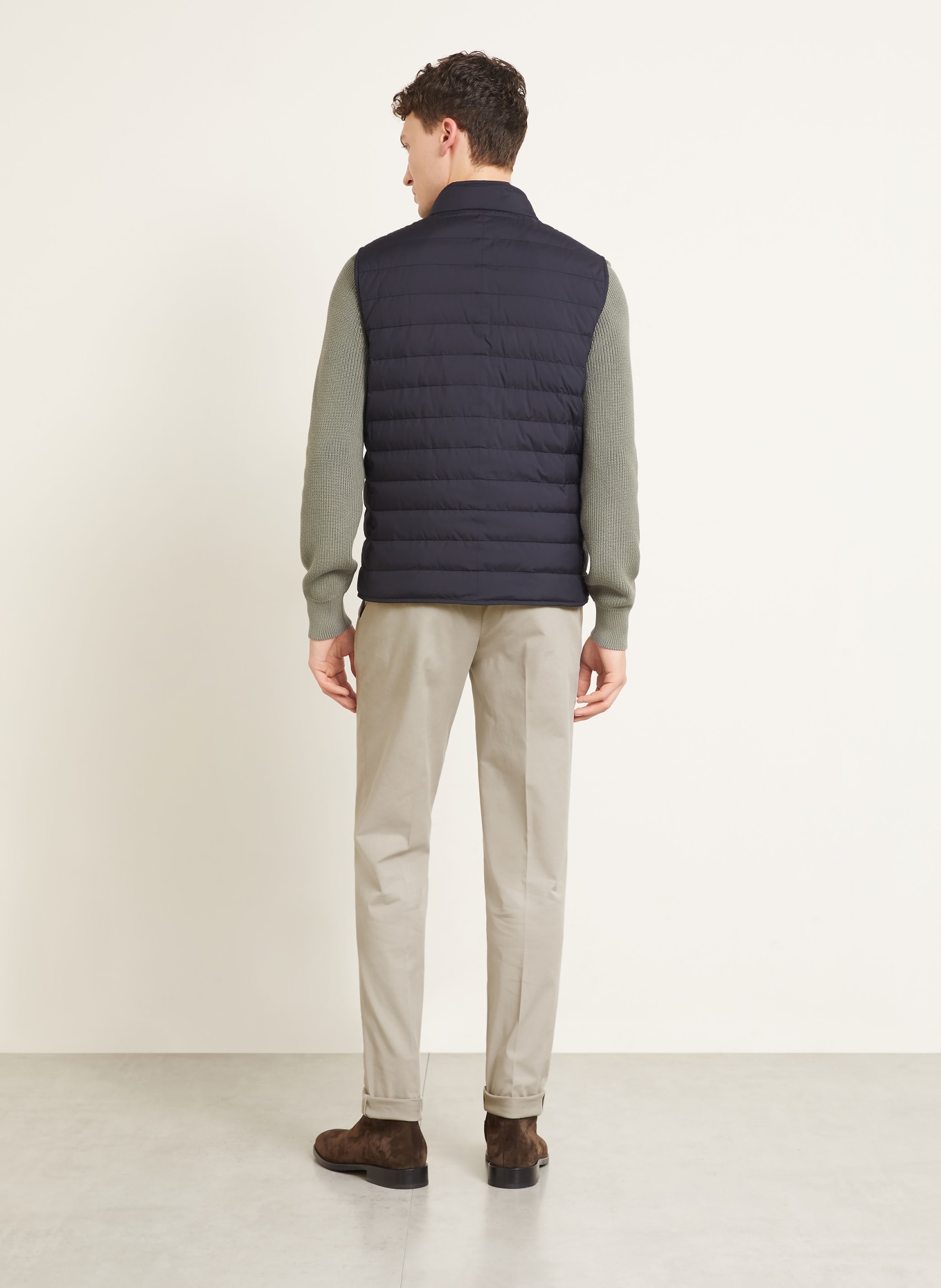 BRUNELLO CUCINELLI Down vest: DARK BLUE
