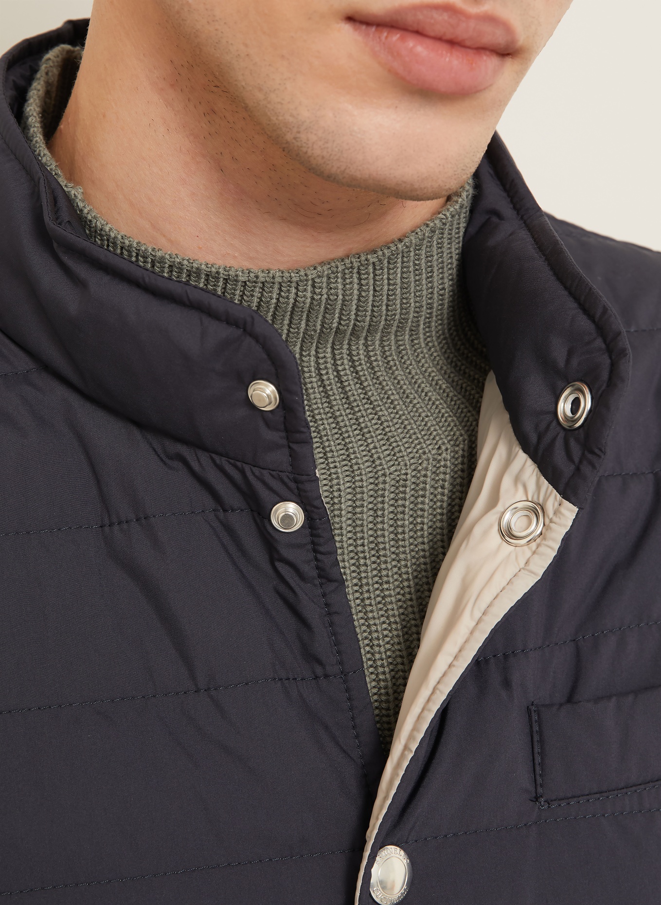 BRUNELLO CUCINELLI Down vest: DARK BLUE