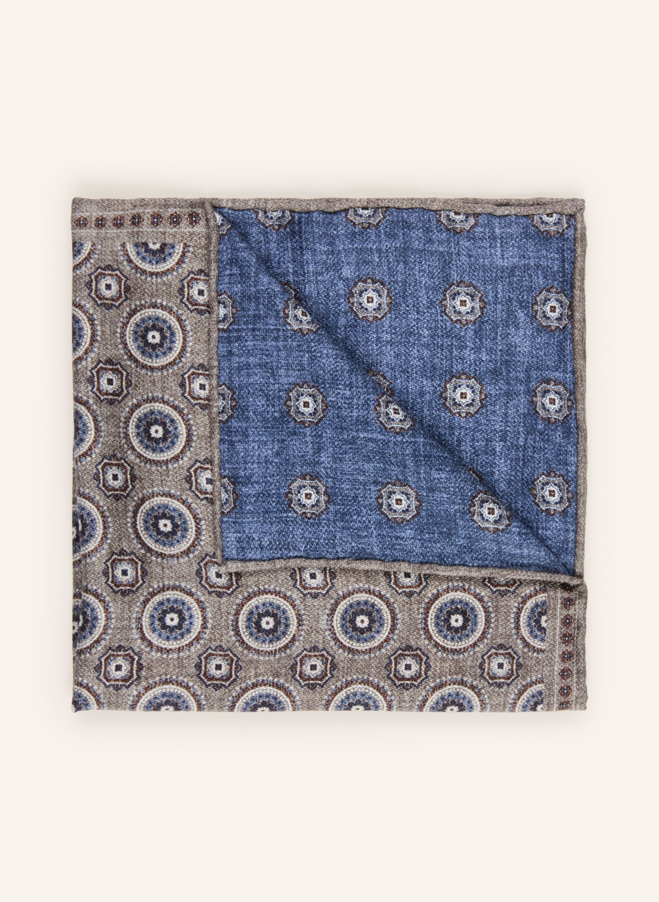 BRUNELLO CUCINELLI Einstecktuch: GRAU / BLAU / WEISS