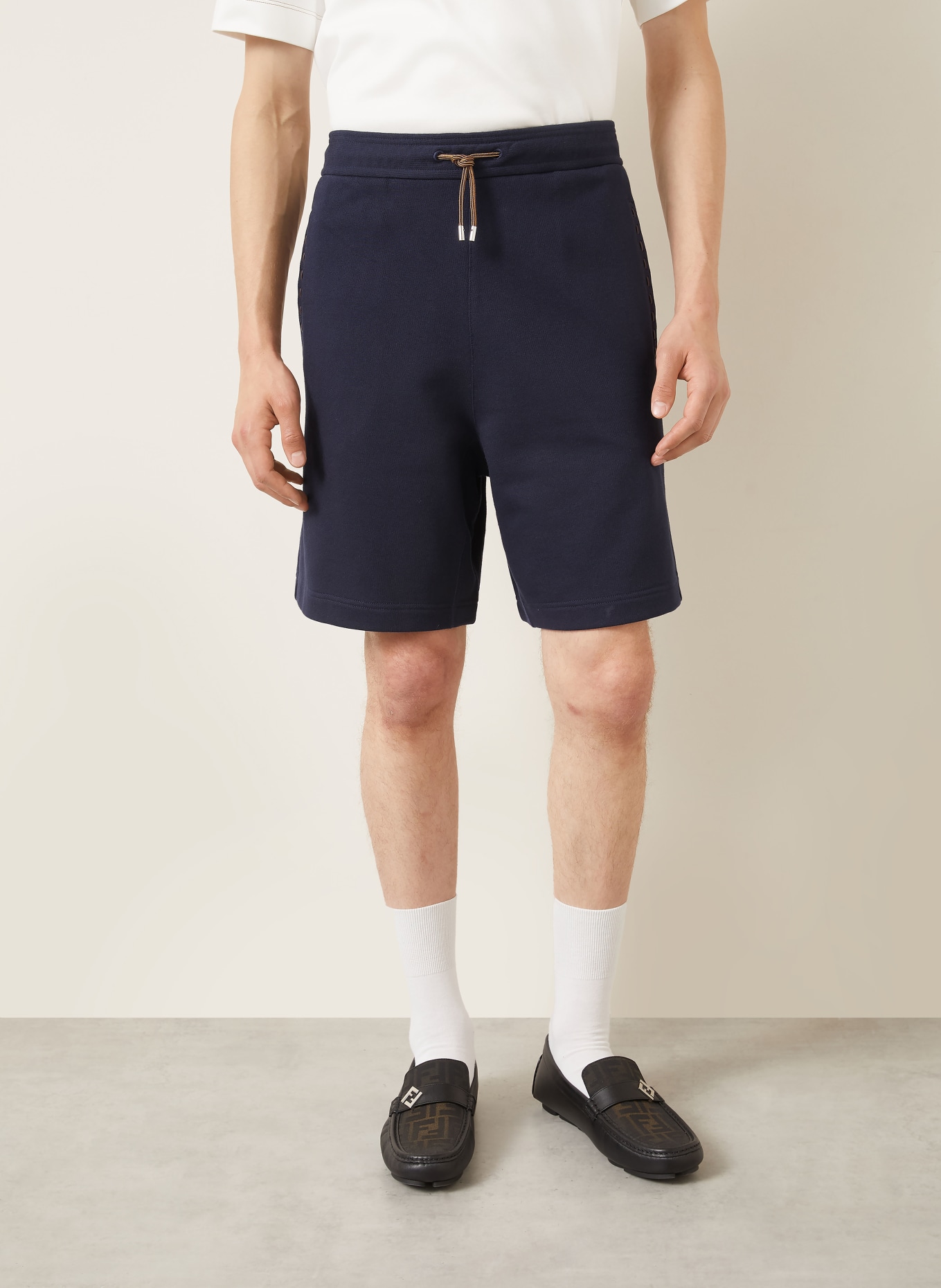 FENDI Sweatshorts: DUNKELBLAU / DUNKELBRAUN