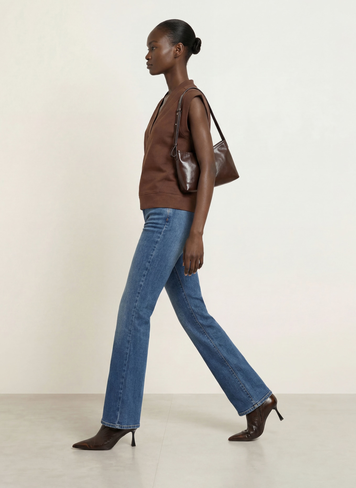 REISS Sweat-shirt WILLA SWEAT: MARRON FONCÉ