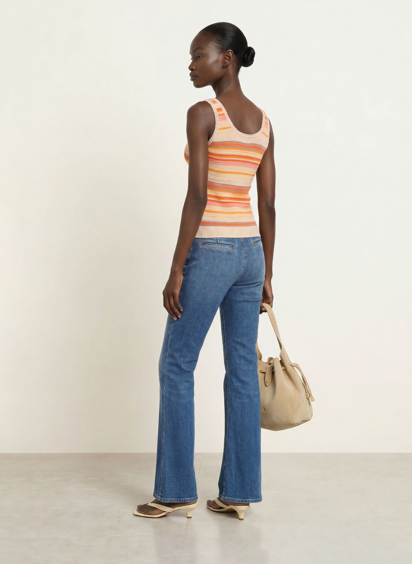 REISS Stricktop MIRIAM: CREME / TAUPE / ORANGE