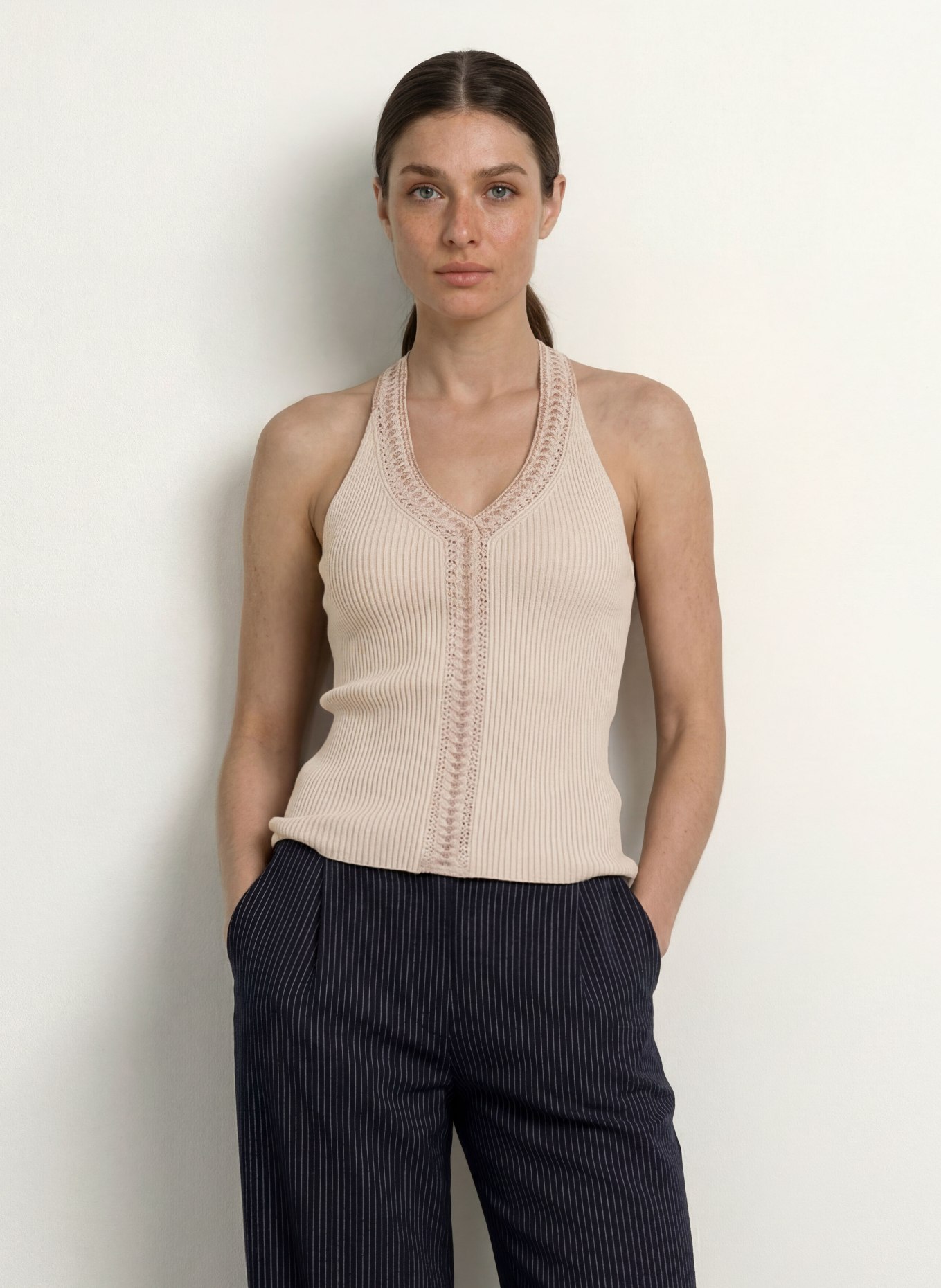 REISS Stricktop NORA: BEIGE