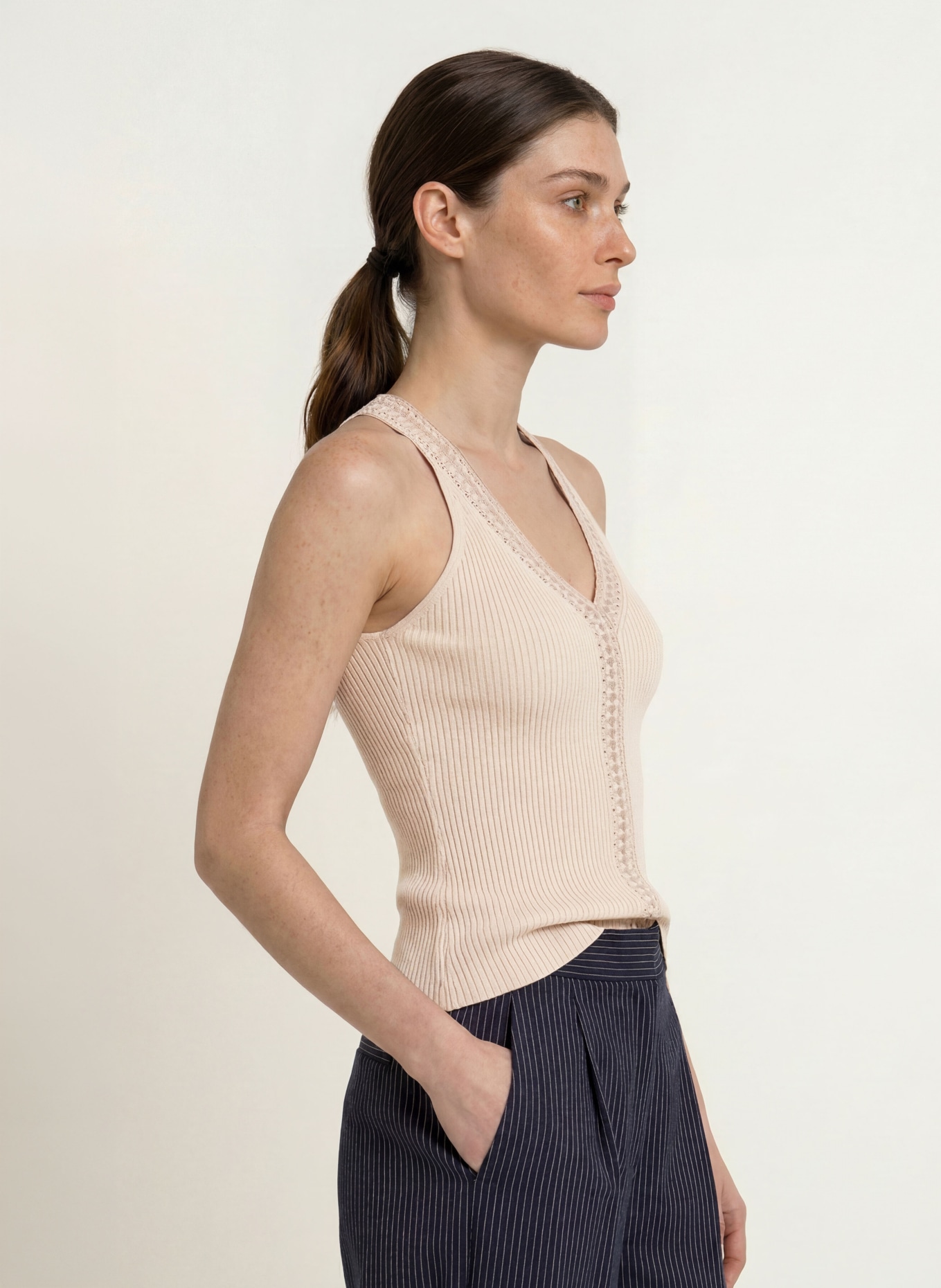 REISS Stricktop NORA: BEIGE