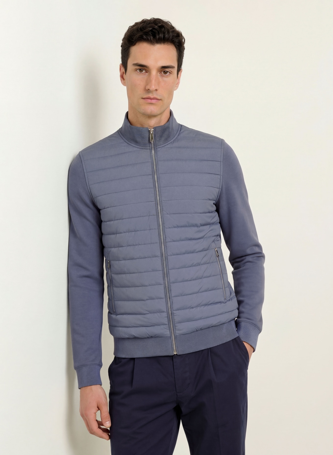 REISS Blouson FREDDIE im Materialmix: HELLBLAU