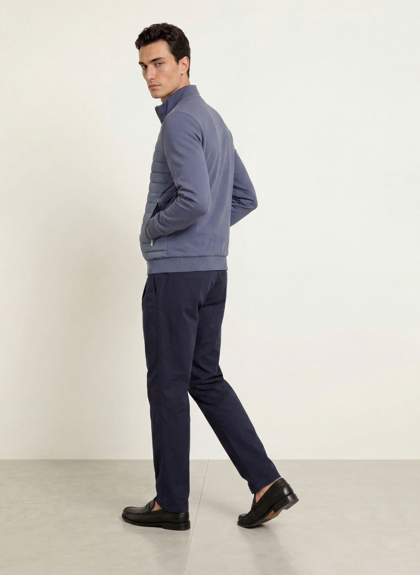 REISS Blouson FREDDIE im Materialmix: HELLBLAU