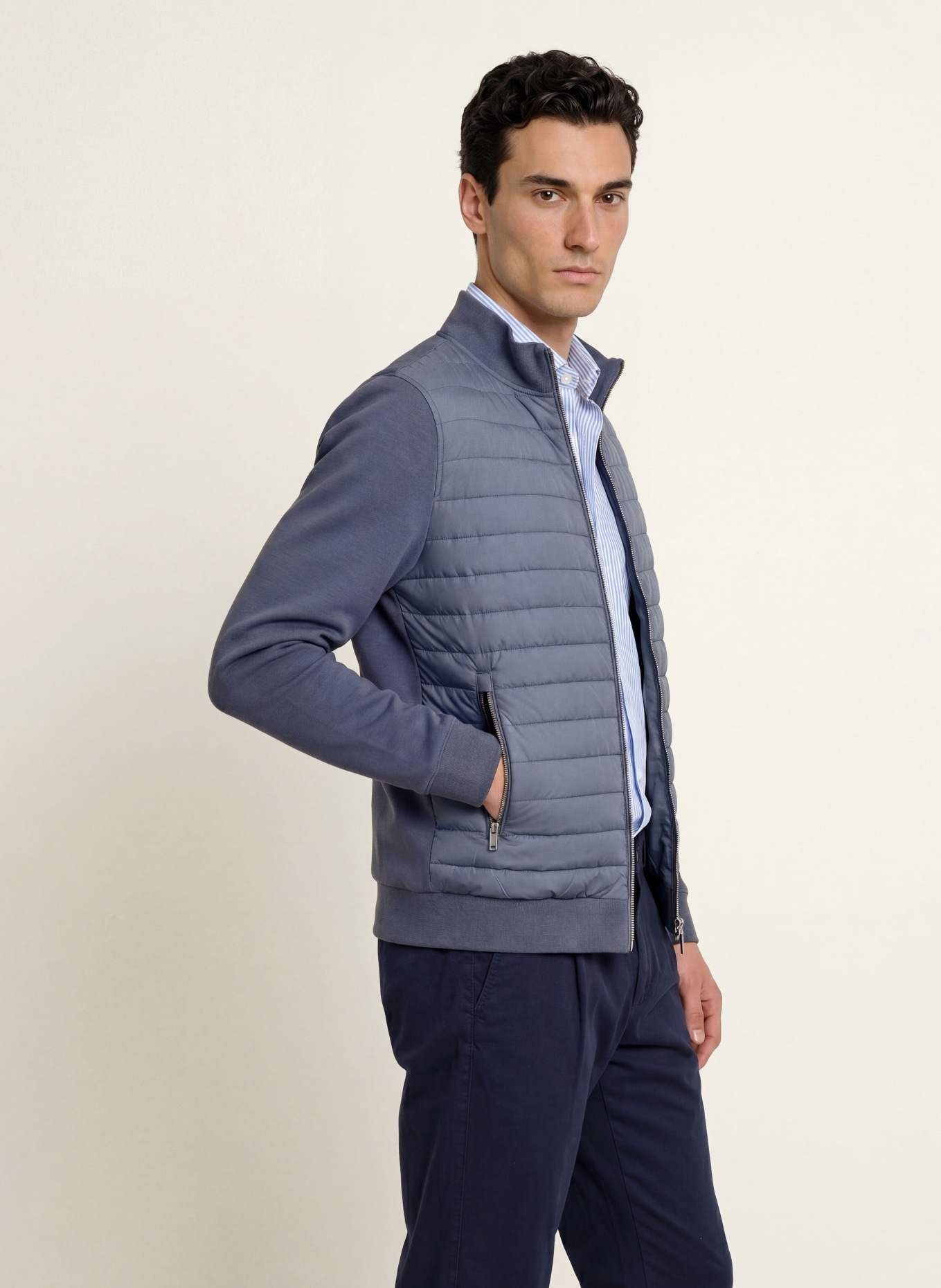 REISS Blouson FREDDIE im Materialmix: HELLBLAU