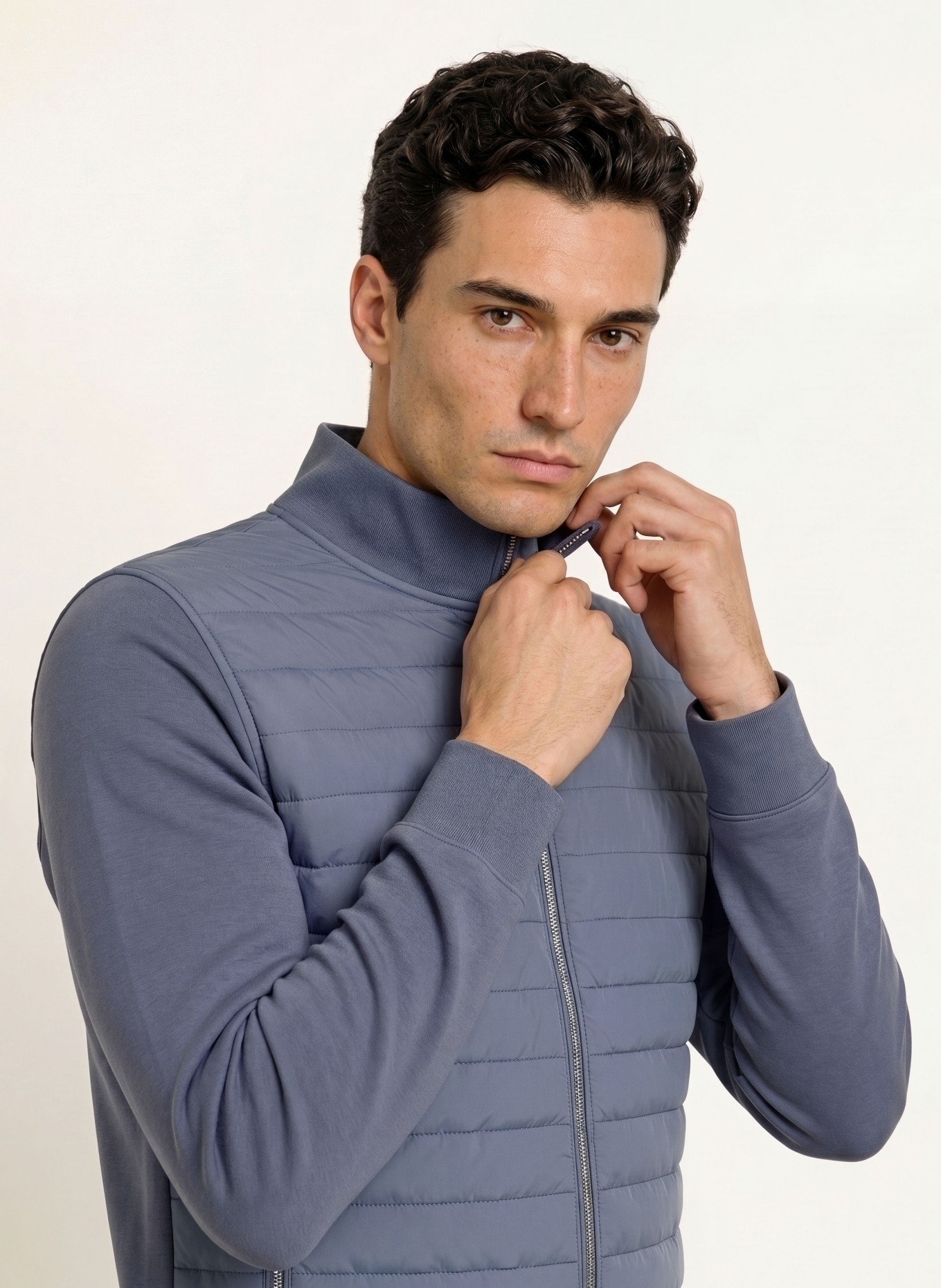REISS Blouson FREDDIE im Materialmix: HELLBLAU