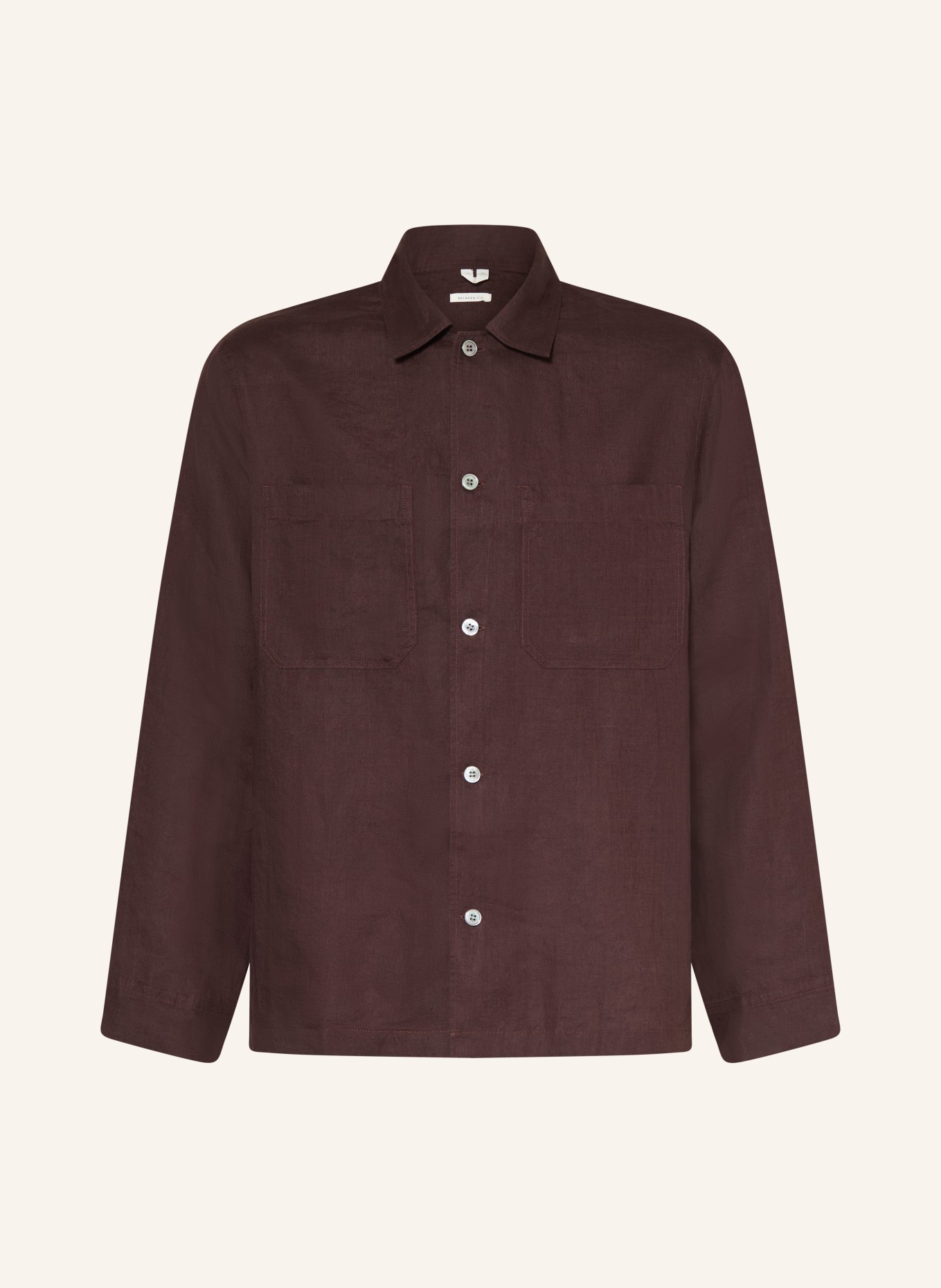 ARKET Linen Shirt, Relaxed Fit: DARK BROWN